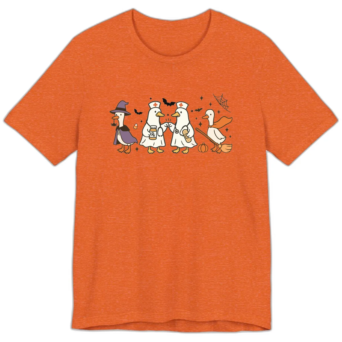 Halloween Duck Doctor Nurses Premium T-Shirt in Heather Orange