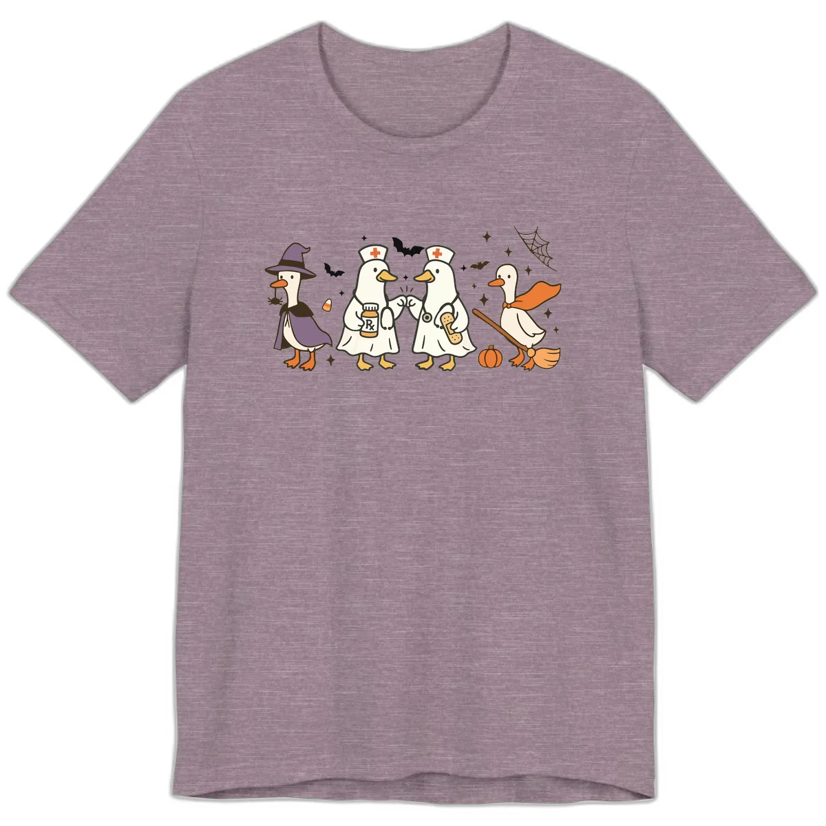 Halloween Duck Doctor Nurses Premium T-Shirt in Heather Purple