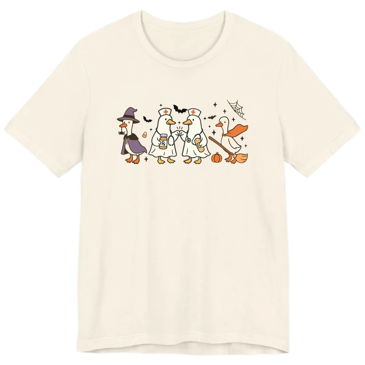 Halloween Duck Doctor Nurses Premium T-Shirt in Natural