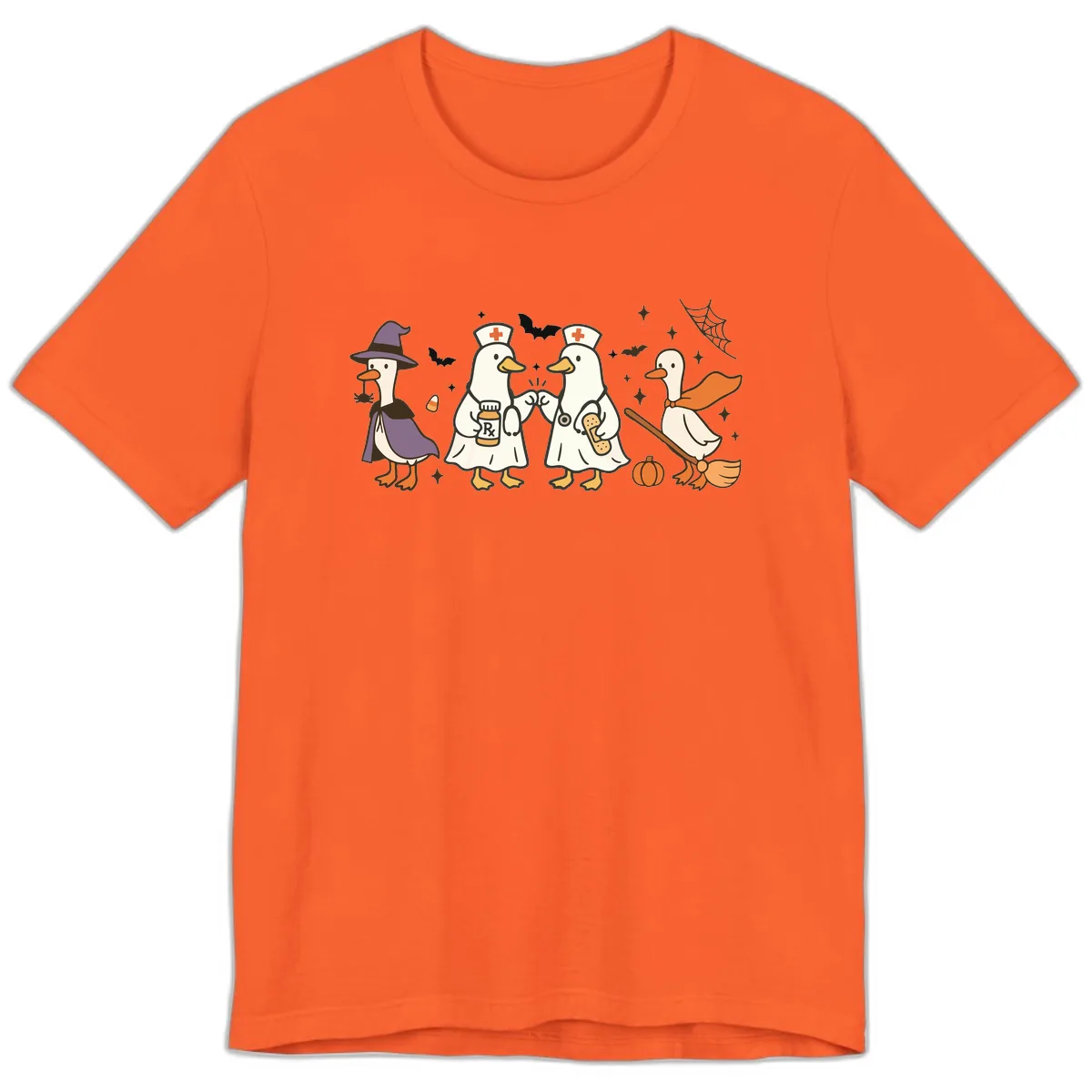 Halloween Duck Doctor Nurses Premium T-Shirt in Orange