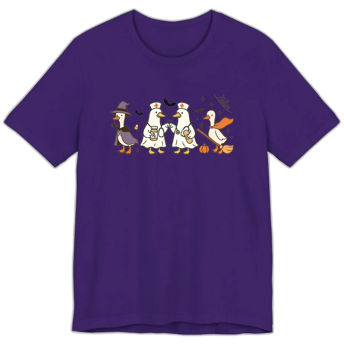 Halloween Duck Doctor Nurses Premium T-Shirt in Team Purple