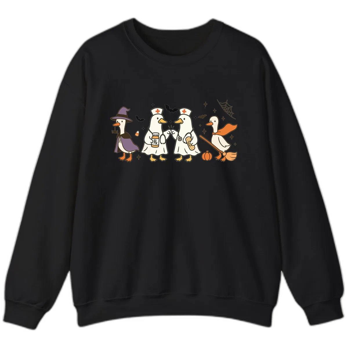 Halloween Duck Doctor Nurses Sweatshirt in Black
