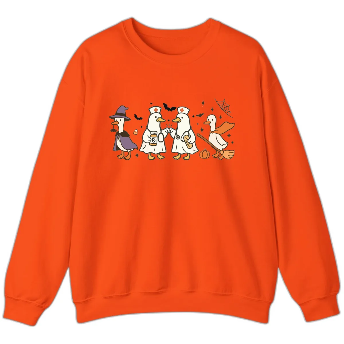 Halloween Duck Doctor Nurses Sweatshirt in Orange