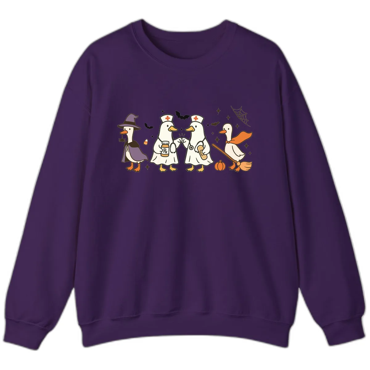 Halloween Duck Doctor Nurses Sweatshirt in Purple