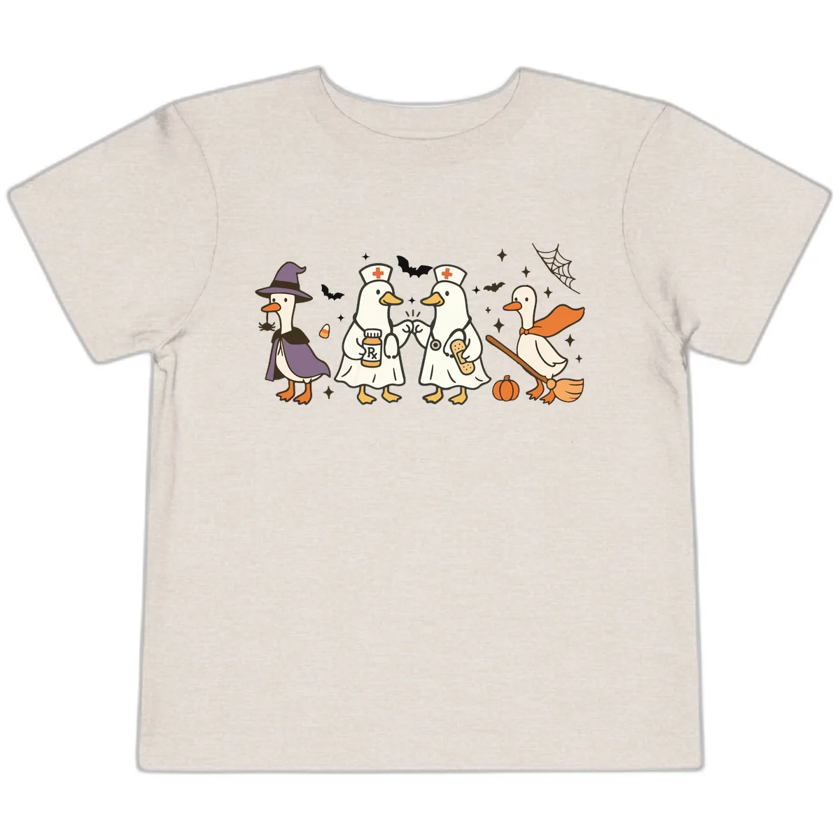 Halloween Duck Doctor Nurses Toddler T-Shirt in Heather Dust