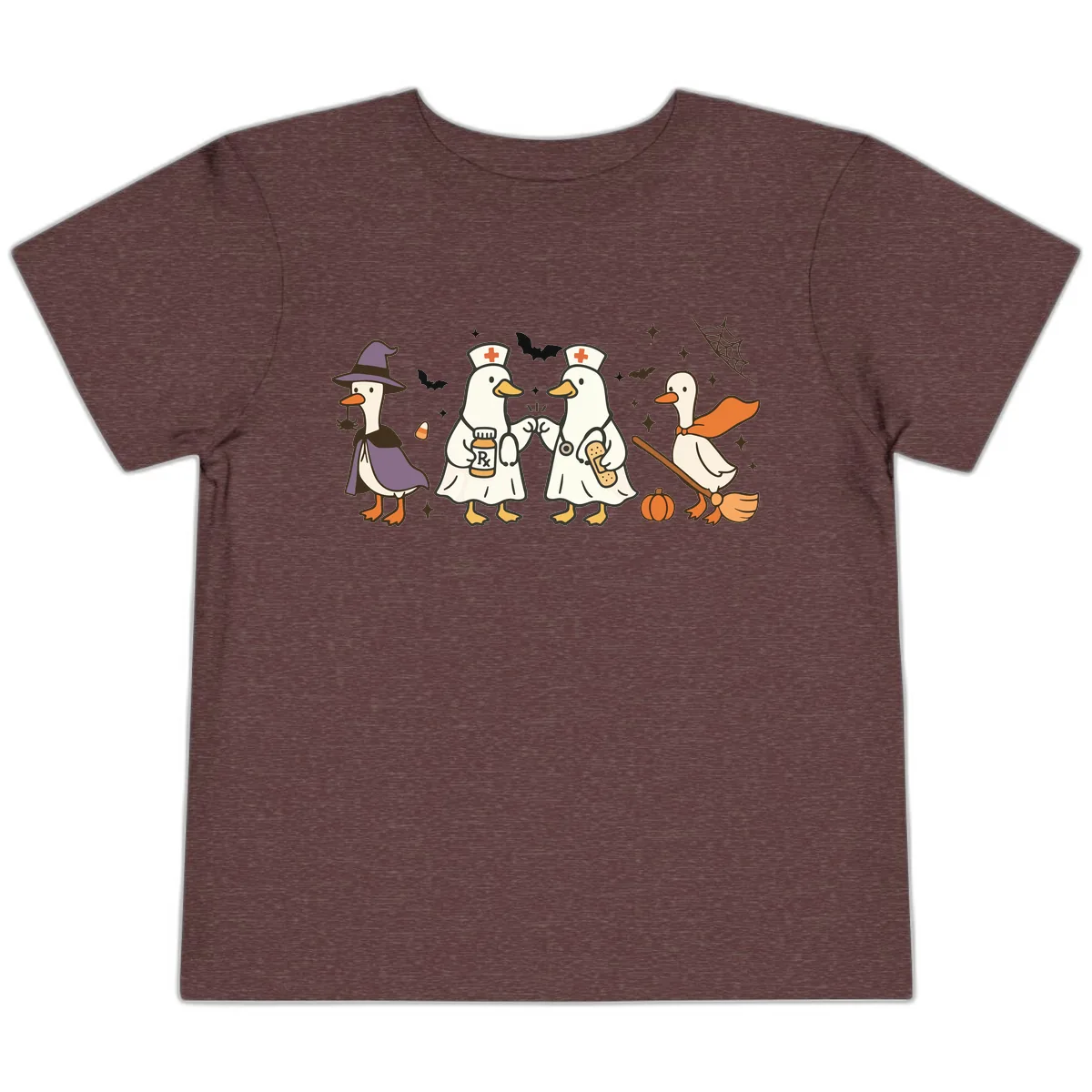 Halloween Duck Doctor Nurses Toddler T-Shirt in Heather Maroon