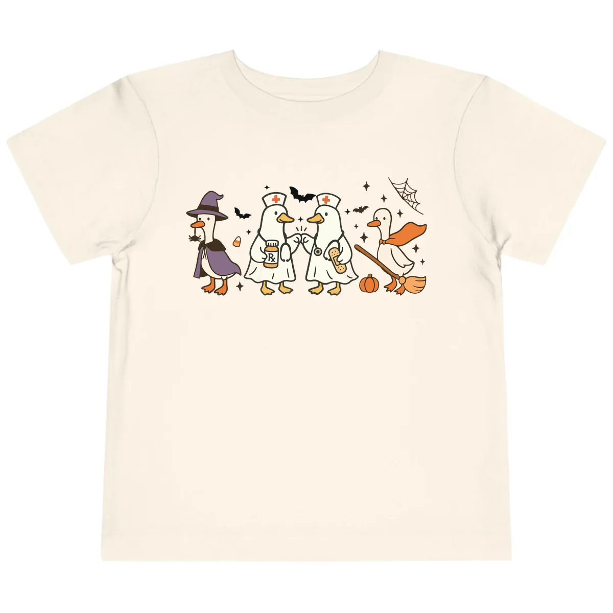 Halloween Duck Doctor Nurses Toddler T-Shirt in Natural