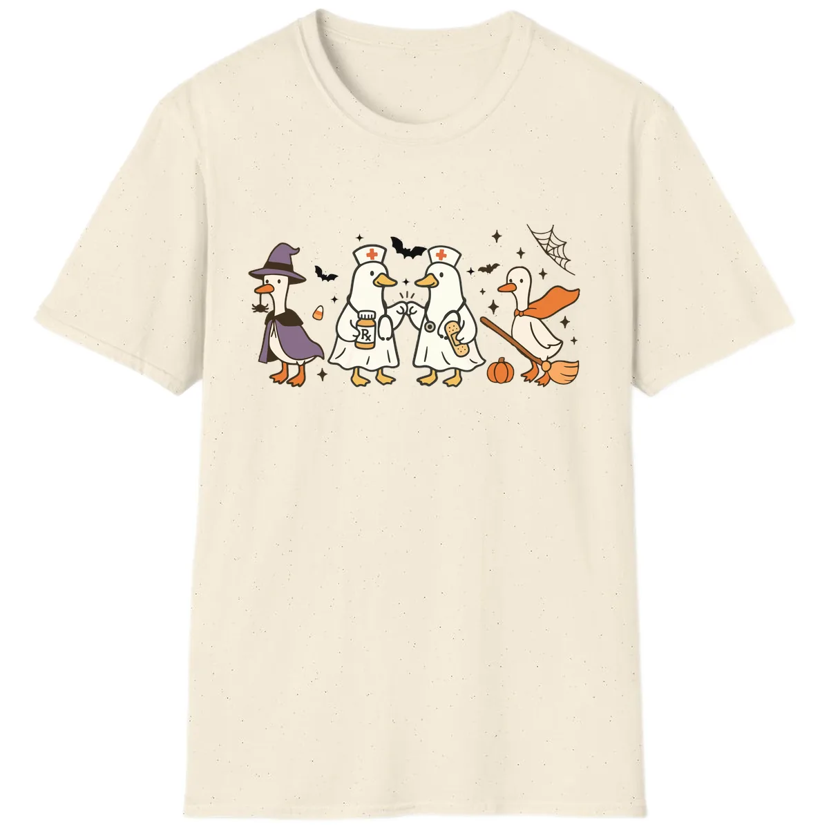 Halloween Duck Doctor Nurses T-Shirt in Natural