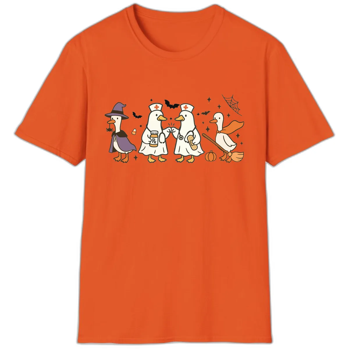 Halloween Duck Doctor Nurses T-Shirt in Orange