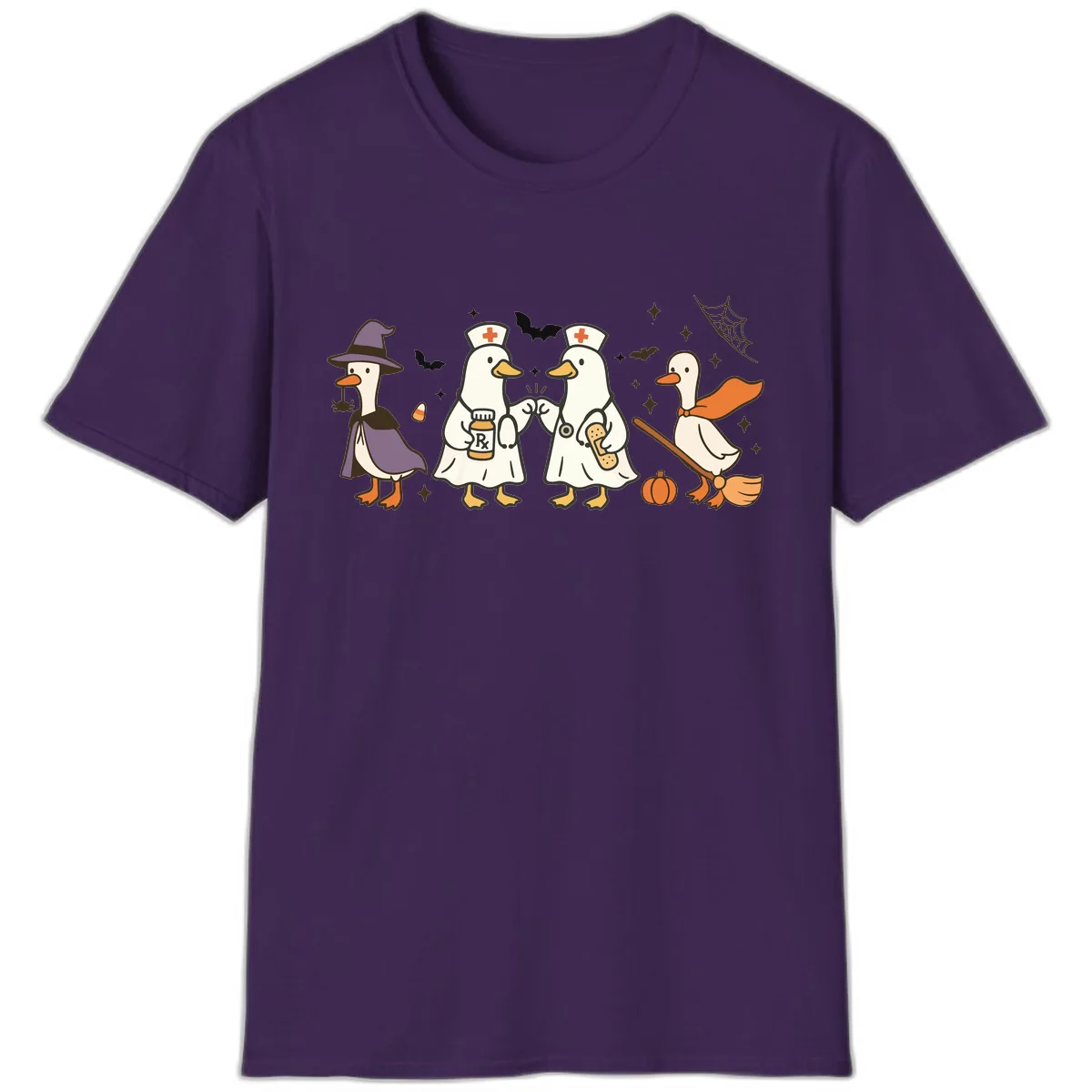 Halloween Duck Doctor Nurses T-Shirt in Purple