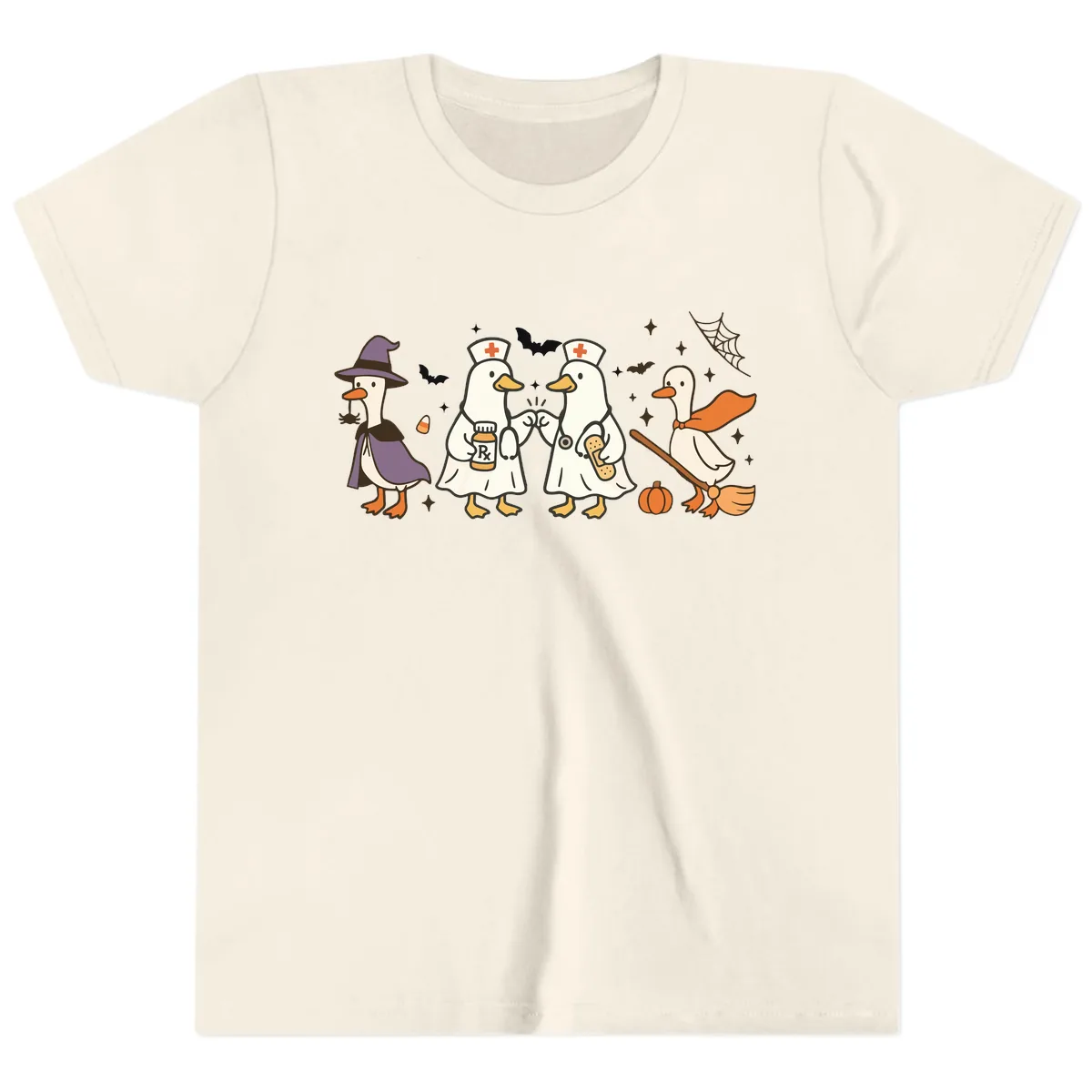 Halloween Duck Doctor Nurses Youth T-Shirt in Natural