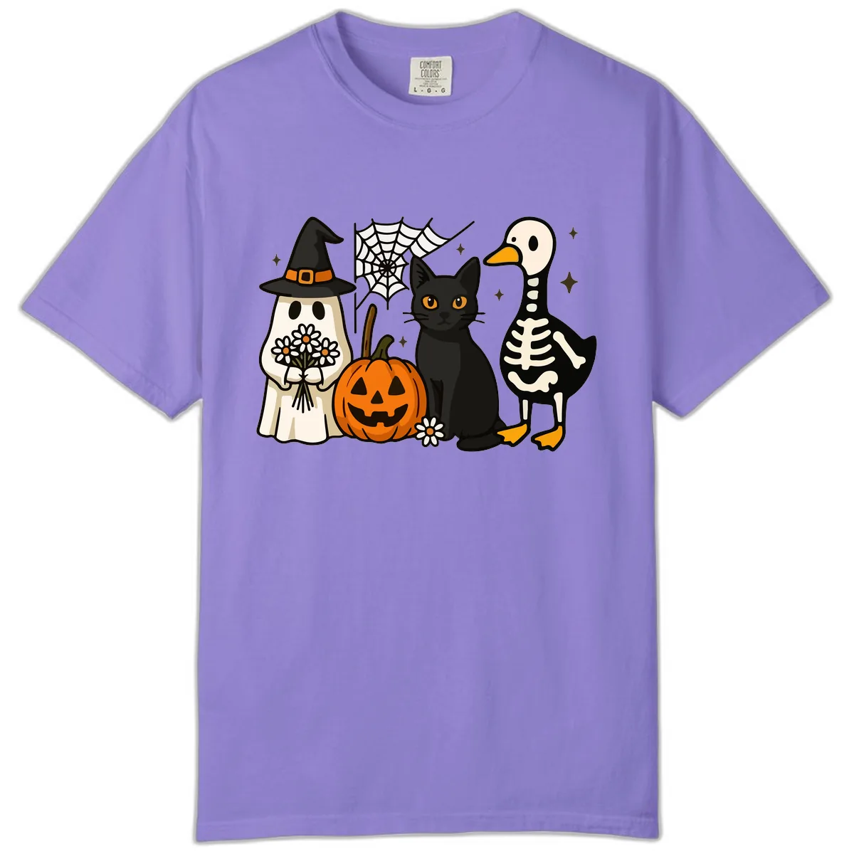 Ghostly Halloween Pals Design Comfort Color in Violet