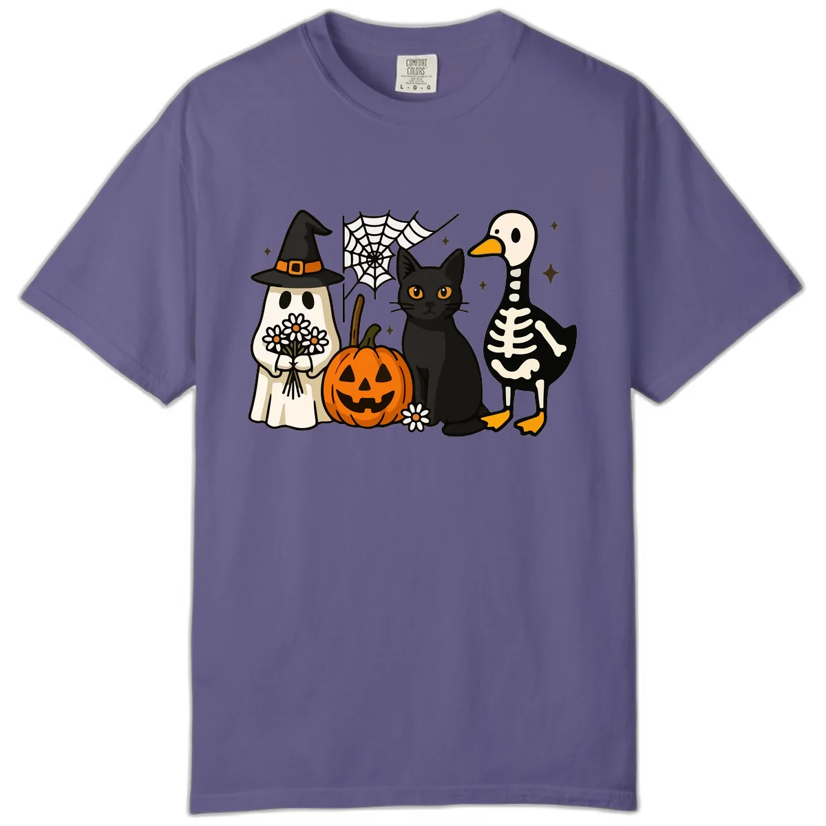 Ghostly Halloween Pals Design Comfort Color in Grape