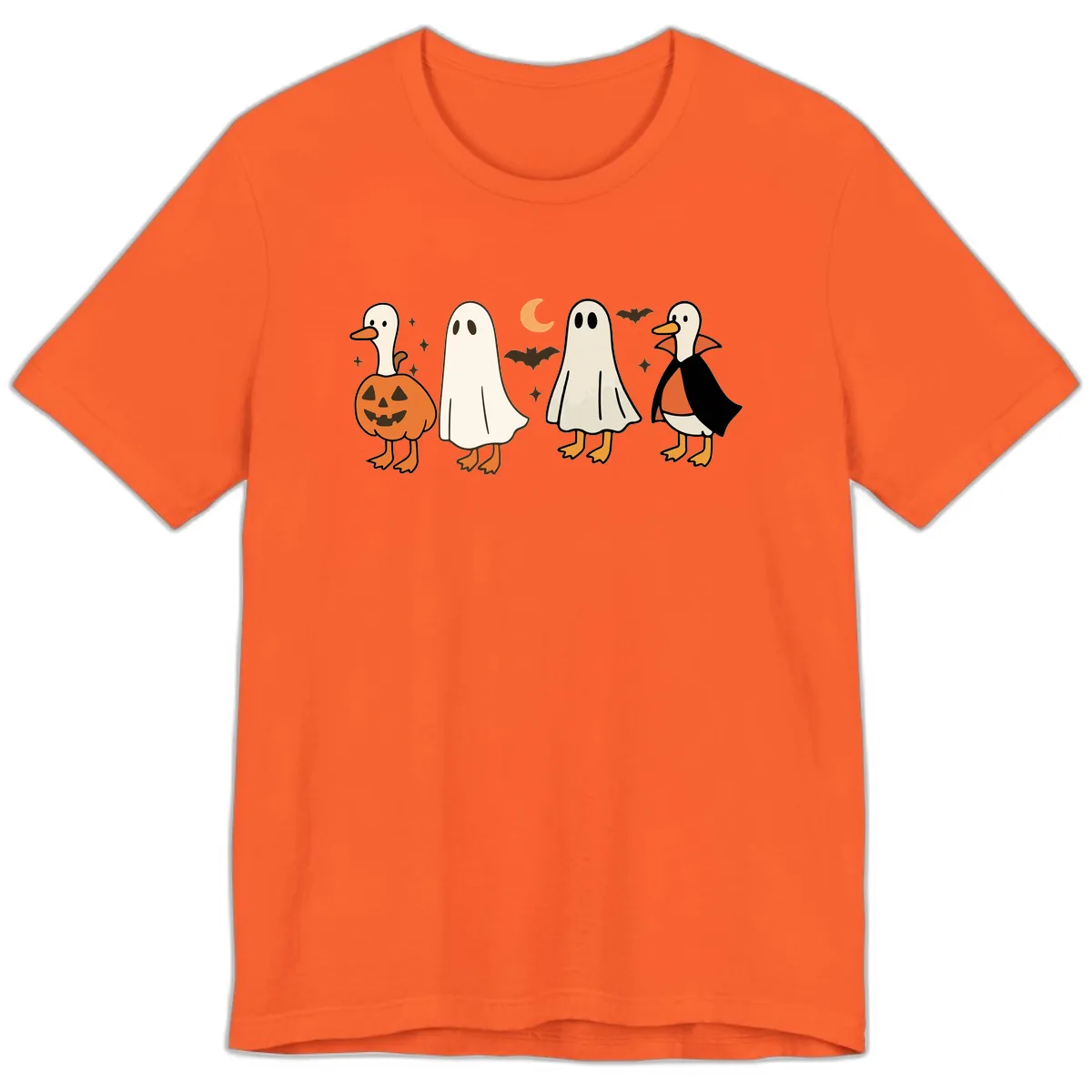 Halloween Duck And Ghost Friends Premium T-Shirt in Orange