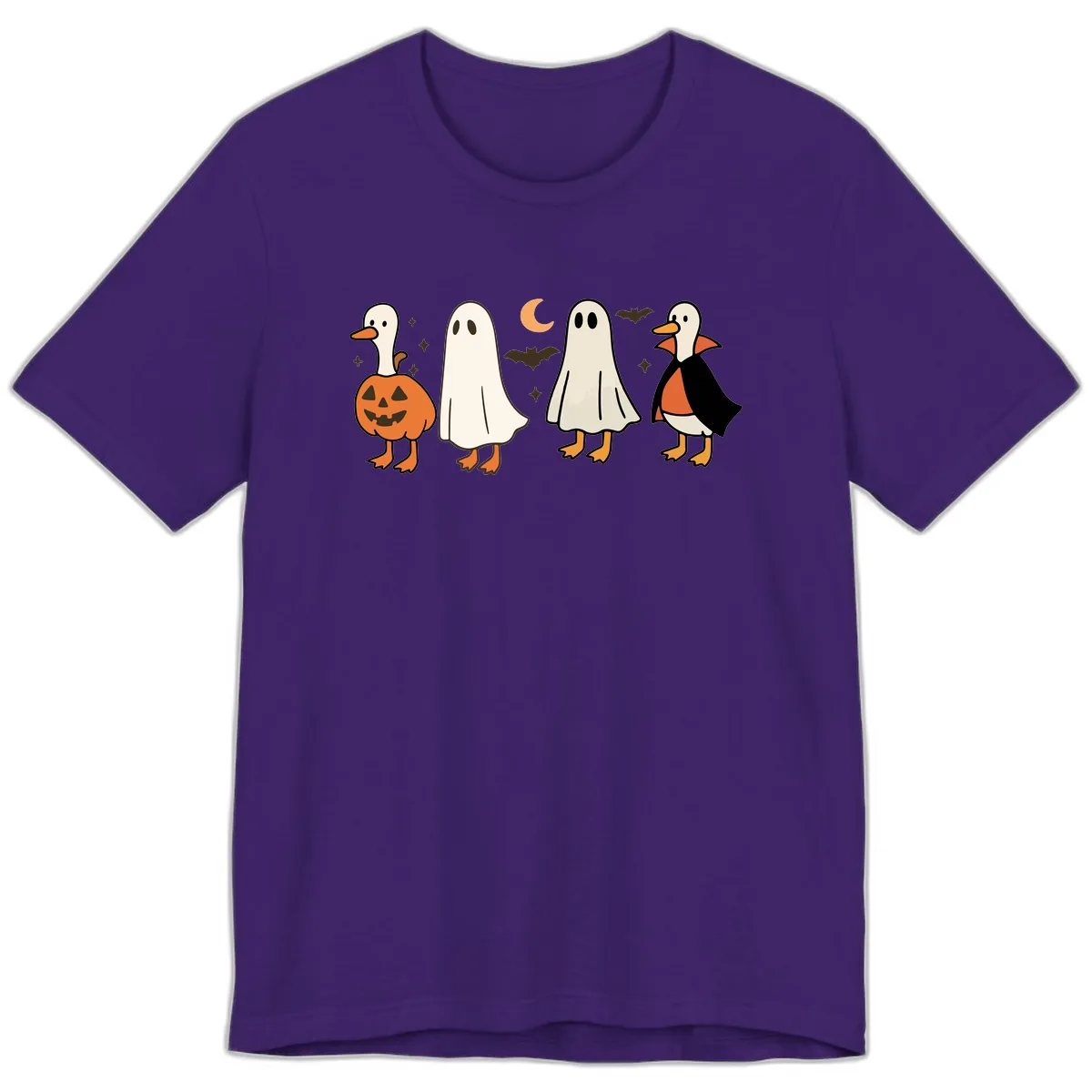 Halloween Duck And Ghost Friends Premium T-Shirt in Team Purple