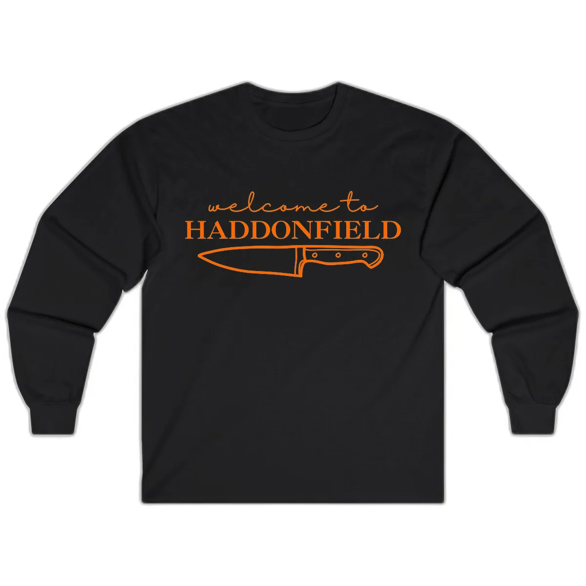 Welcome To Haddonfield Halloween Knife Design Long Sleeve in Black