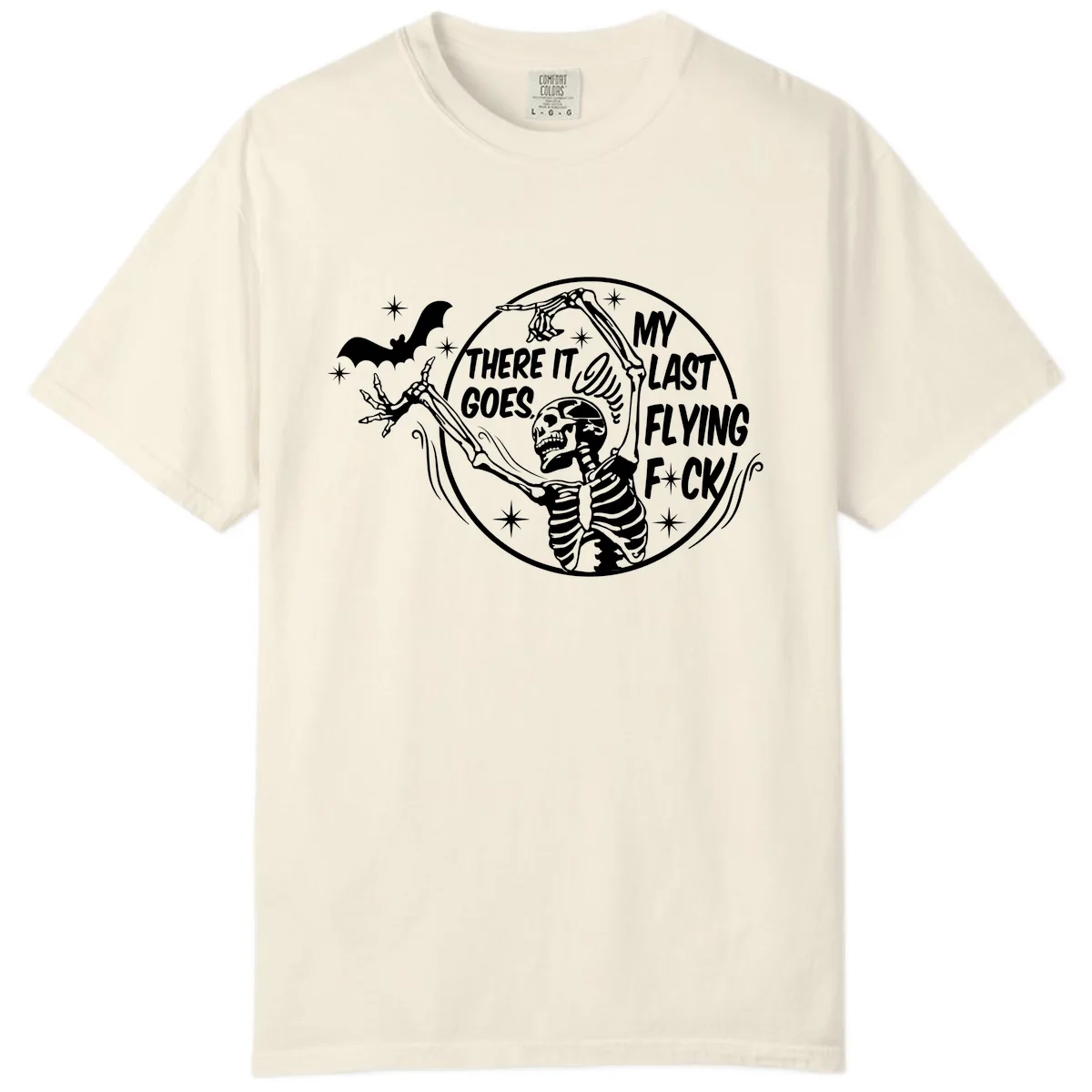 Skeleton's Last Flying F****** Halloween Design Comfort Color in Ivory