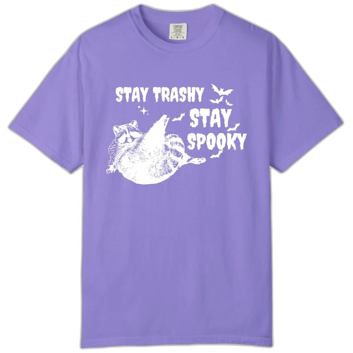 Stay Trashy Stay Spooky Raccoon Comfort Color in Violet
