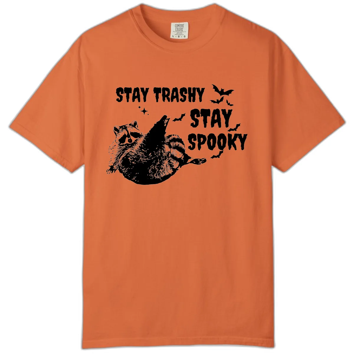 Stay Trashy Stay Spooky Raccoon Comfort Color in Burnt Orange