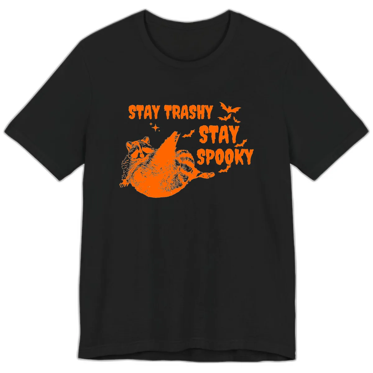 Stay Trashy Stay Spooky Raccoon Premium T-Shirt in Black