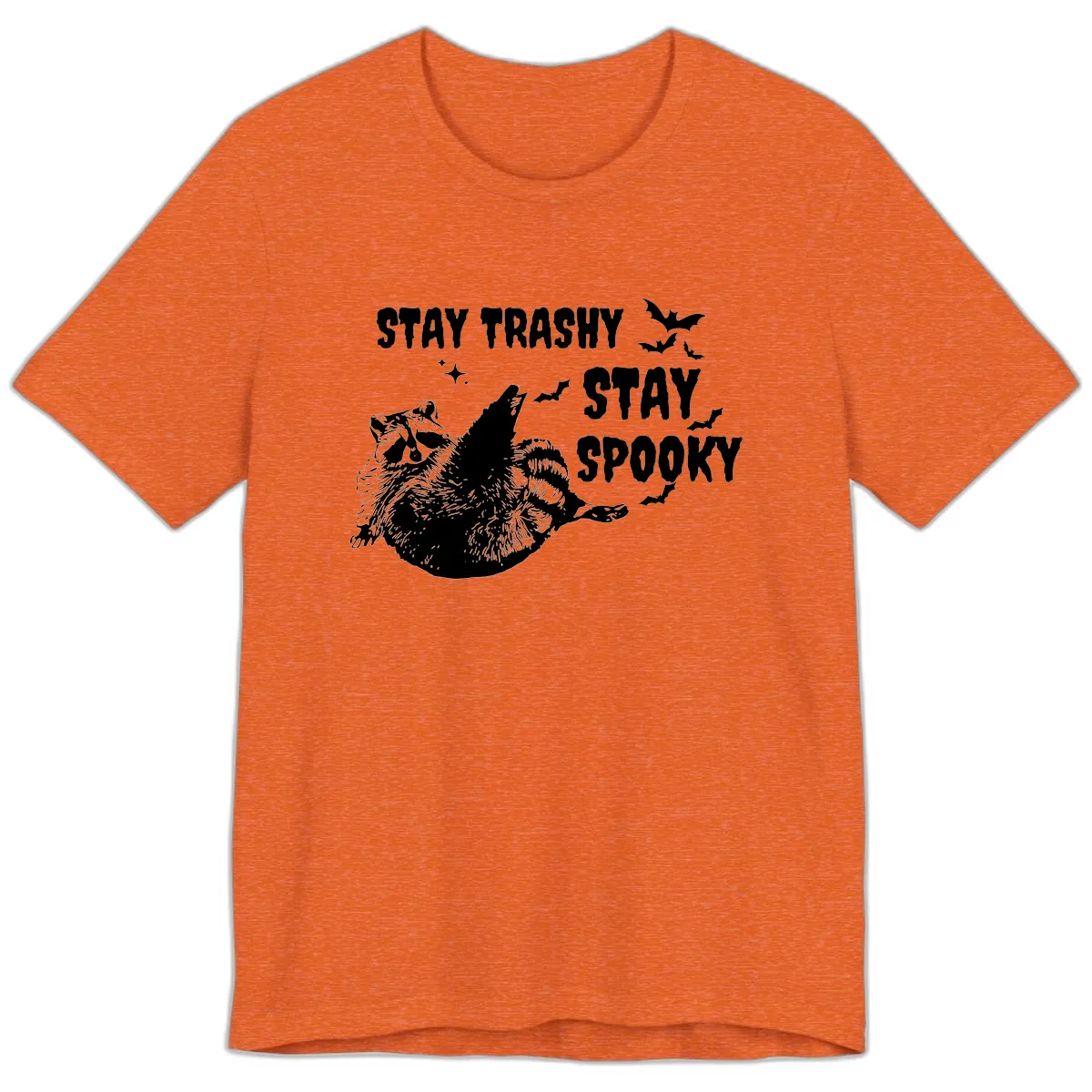 Stay Trashy Stay Spooky Raccoon Premium T-Shirt in Heather Orange