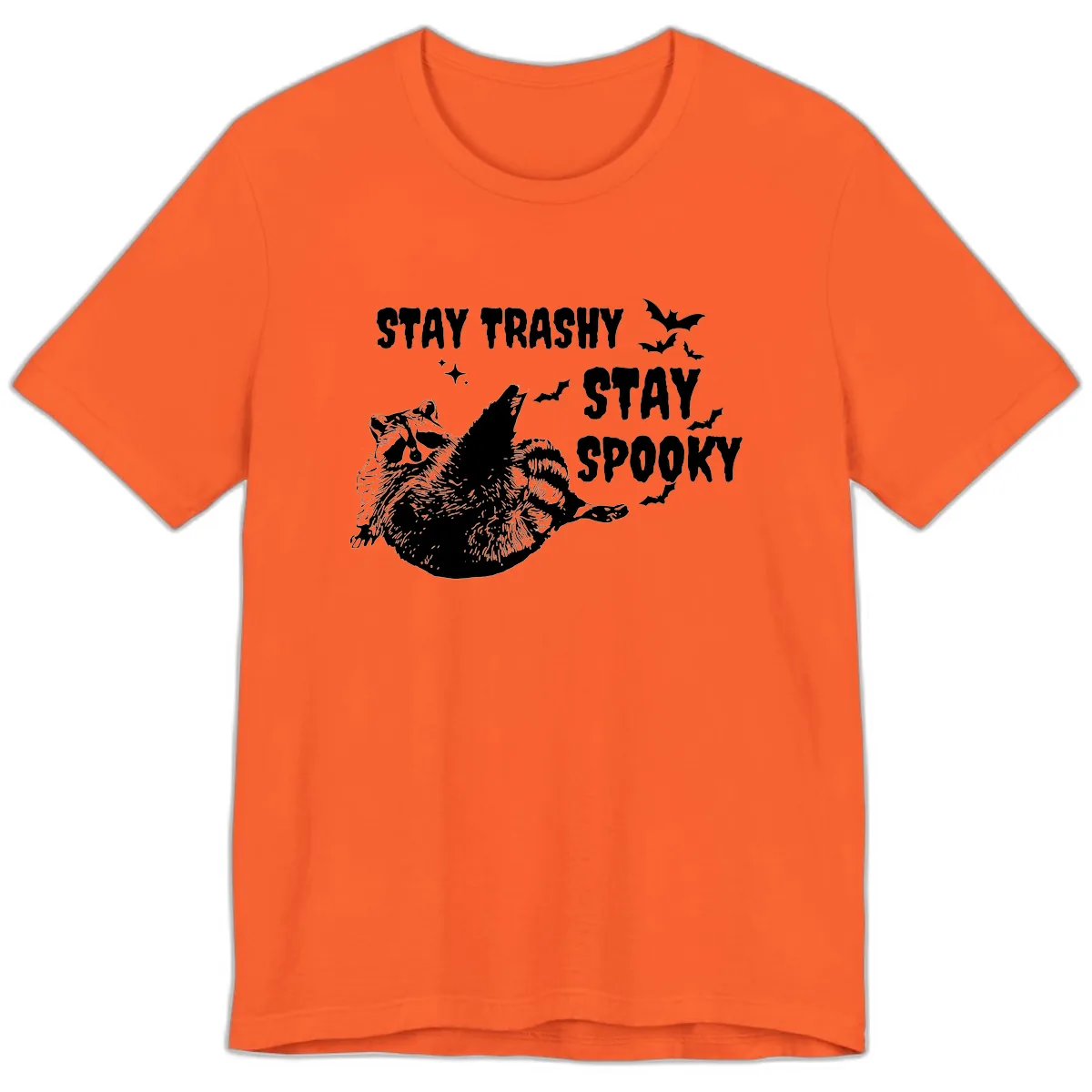 Stay Trashy Stay Spooky Raccoon Premium T-Shirt in Orange