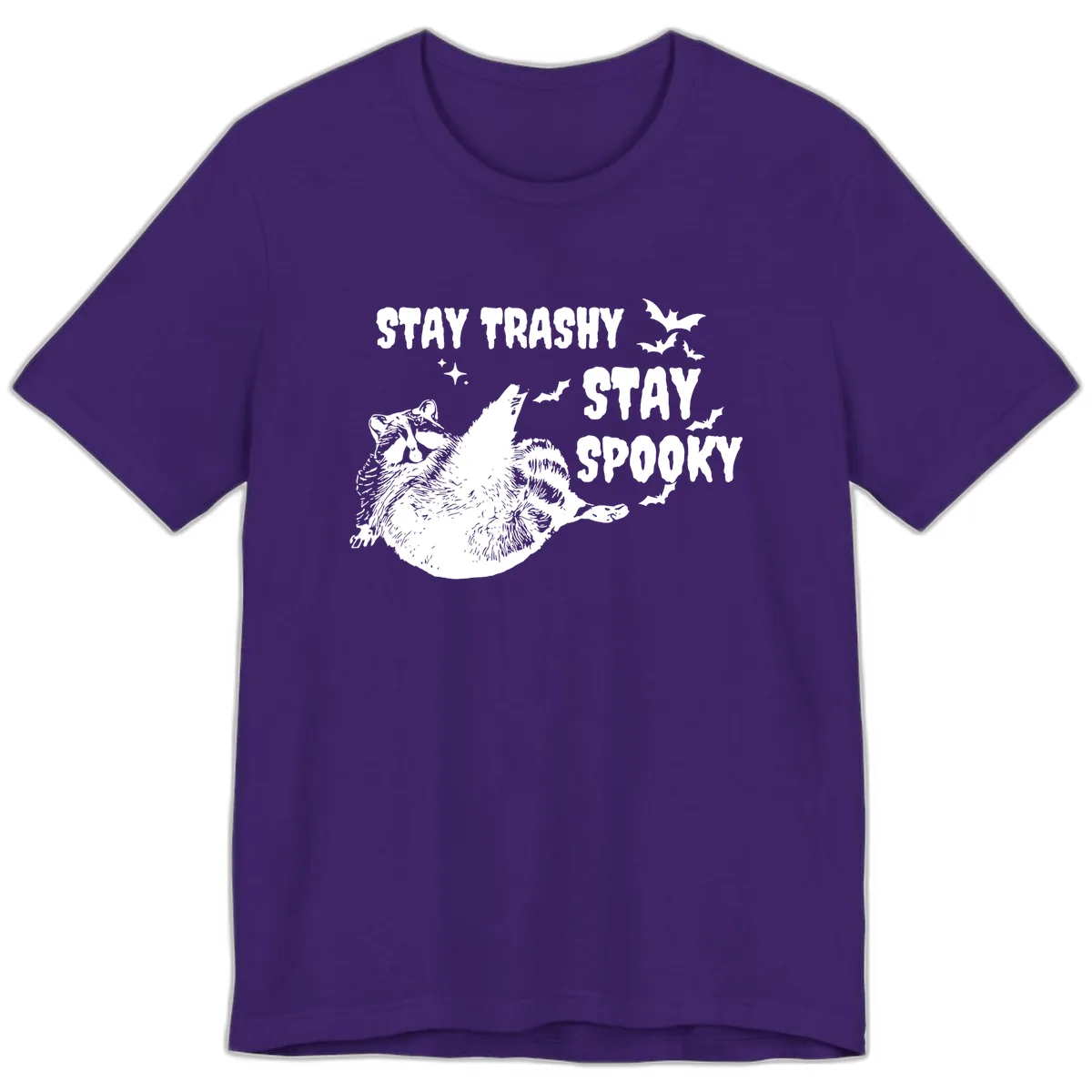 Stay Trashy Stay Spooky Raccoon Premium T-Shirt in Team Purple
