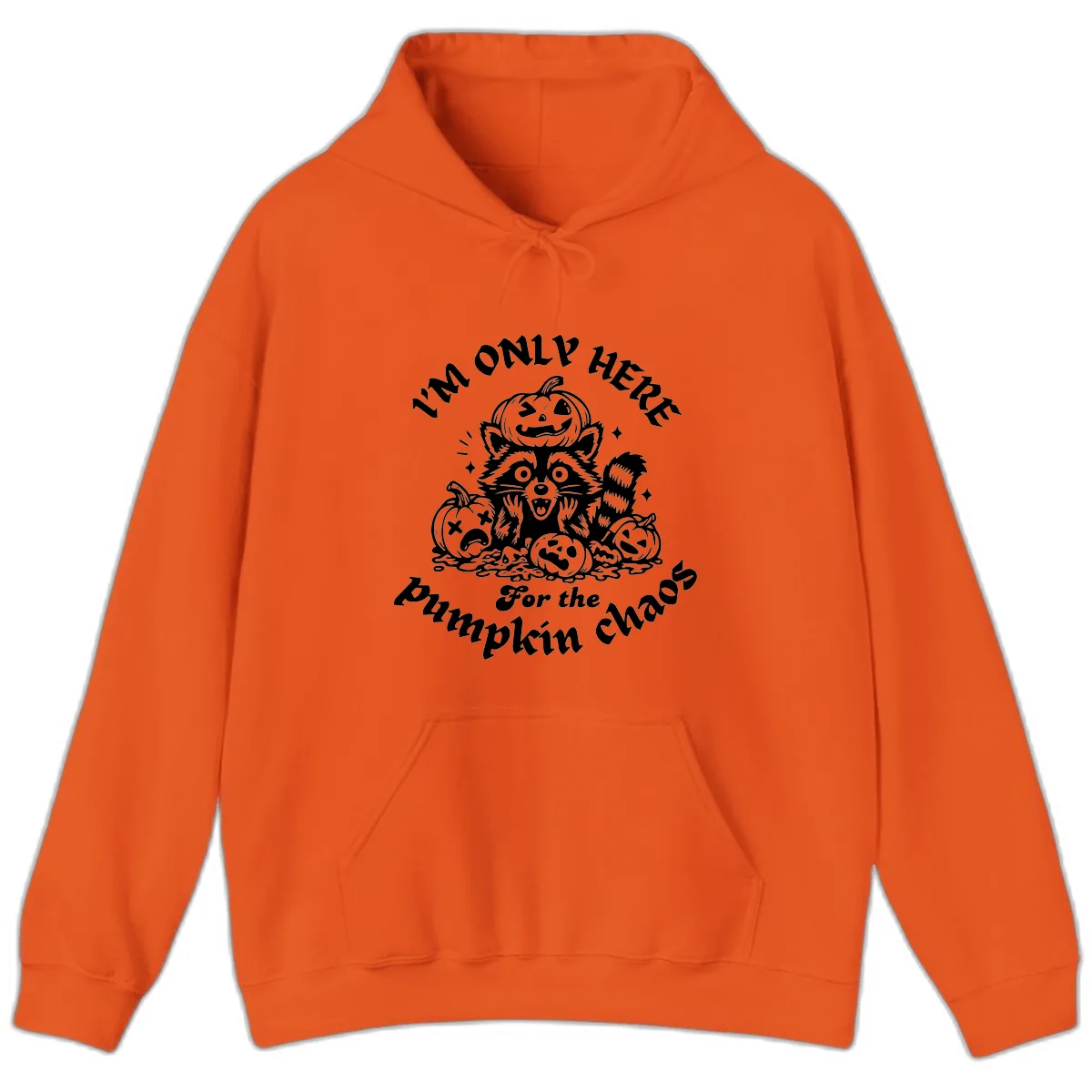 Raccoon For Pumpkin Chaos Halloween Hoodie in Orange