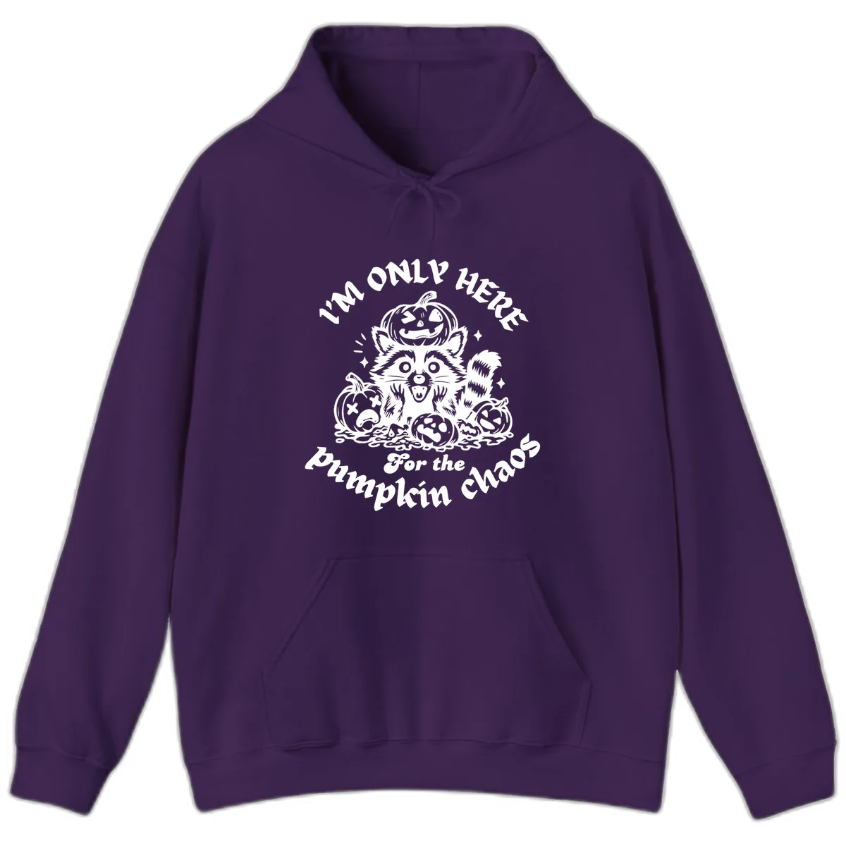 Raccoon For Pumpkin Chaos Halloween Hoodie in Purple