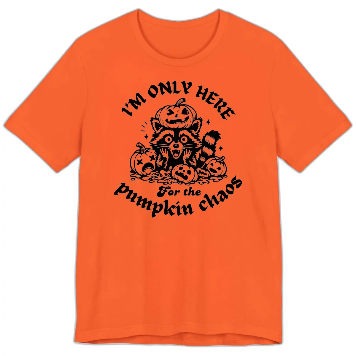 Raccoon For Pumpkin Chaos Halloween Premium T-Shirt in Orange