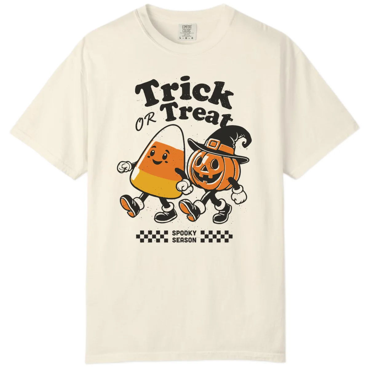 Trick Or Treat Candy Corn Pumpkin Pals Comfort Color in Ivory