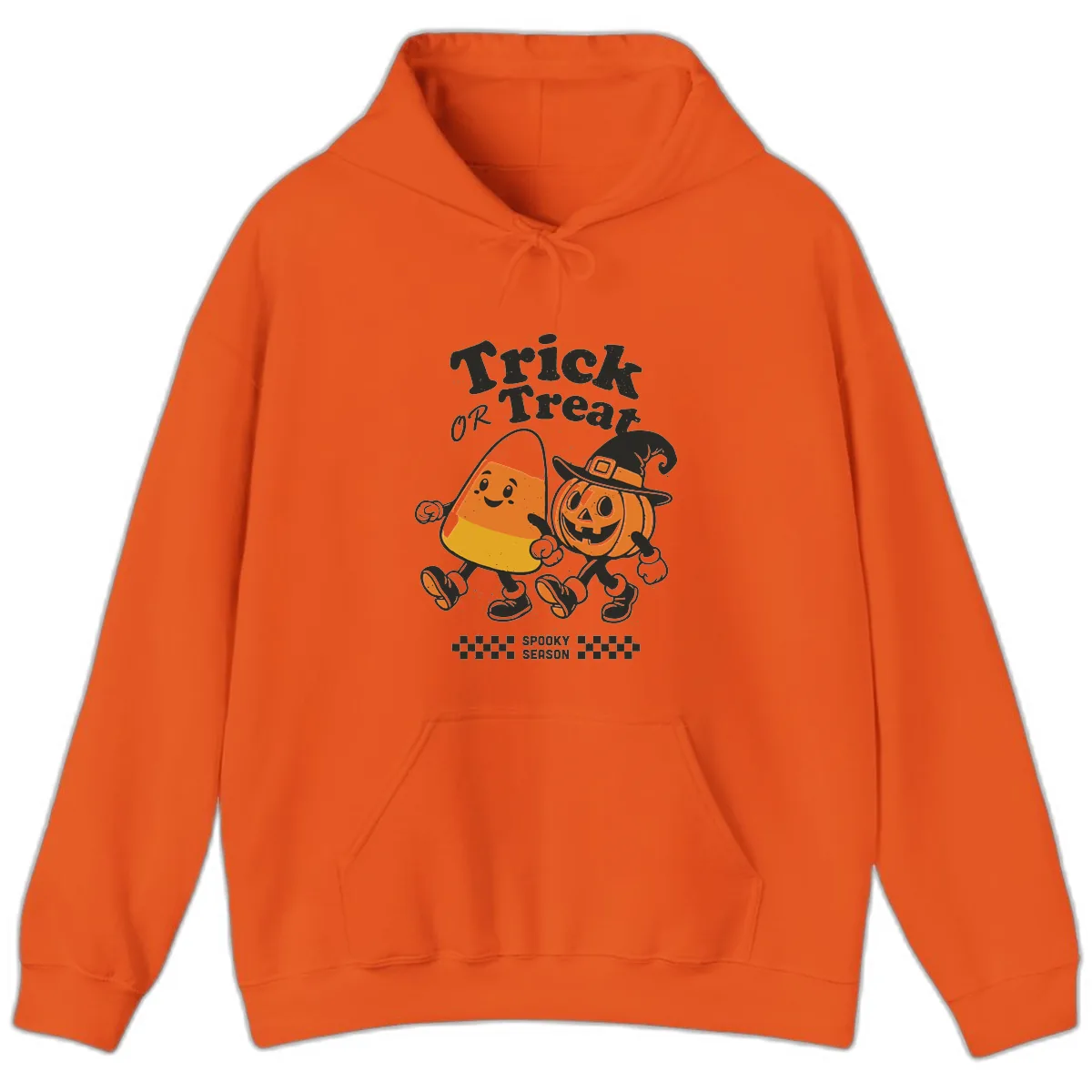 Trick Or Treat Candy Corn Pumpkin Pals Hoodie in Orange