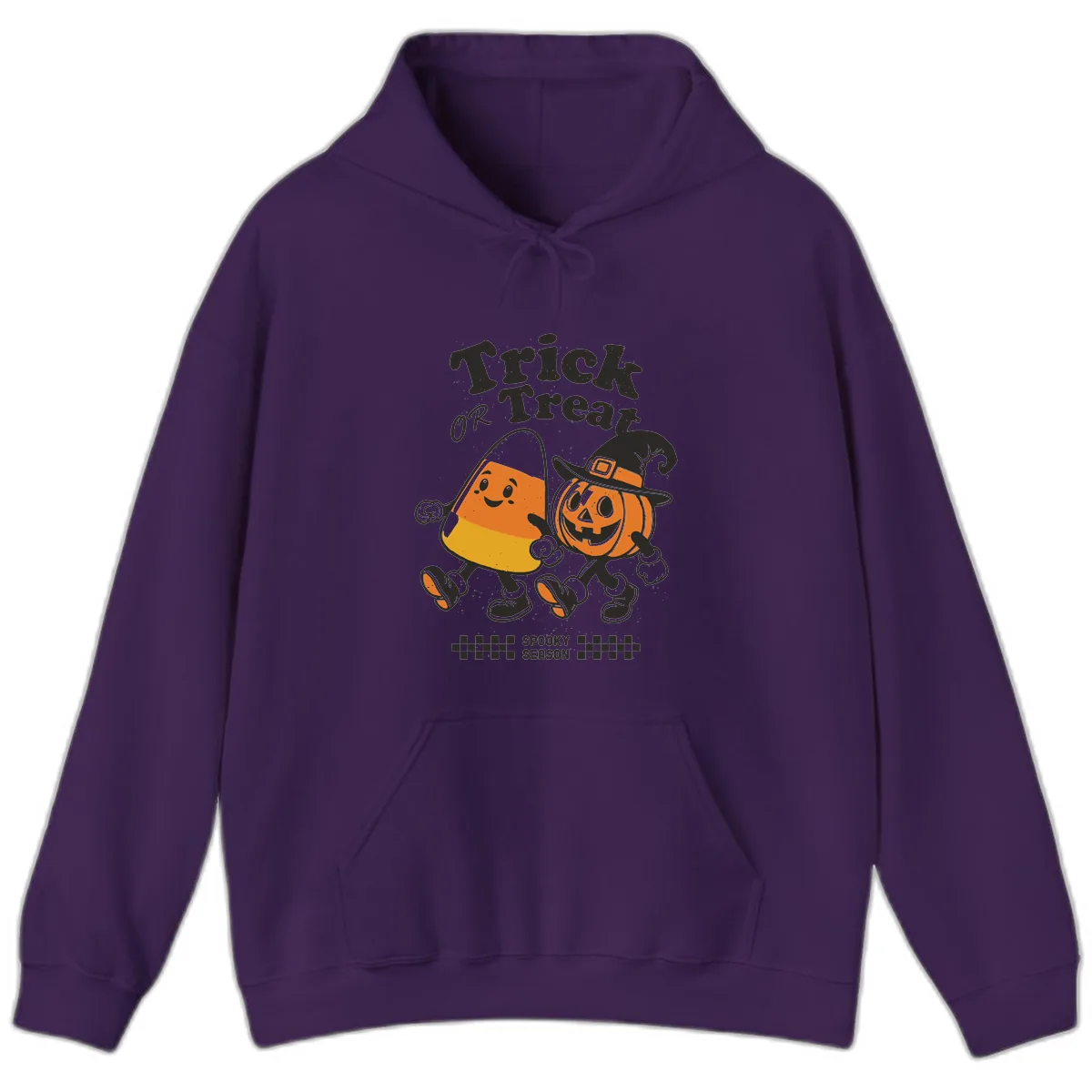 Trick Or Treat Candy Corn Pumpkin Pals Hoodie in Purple