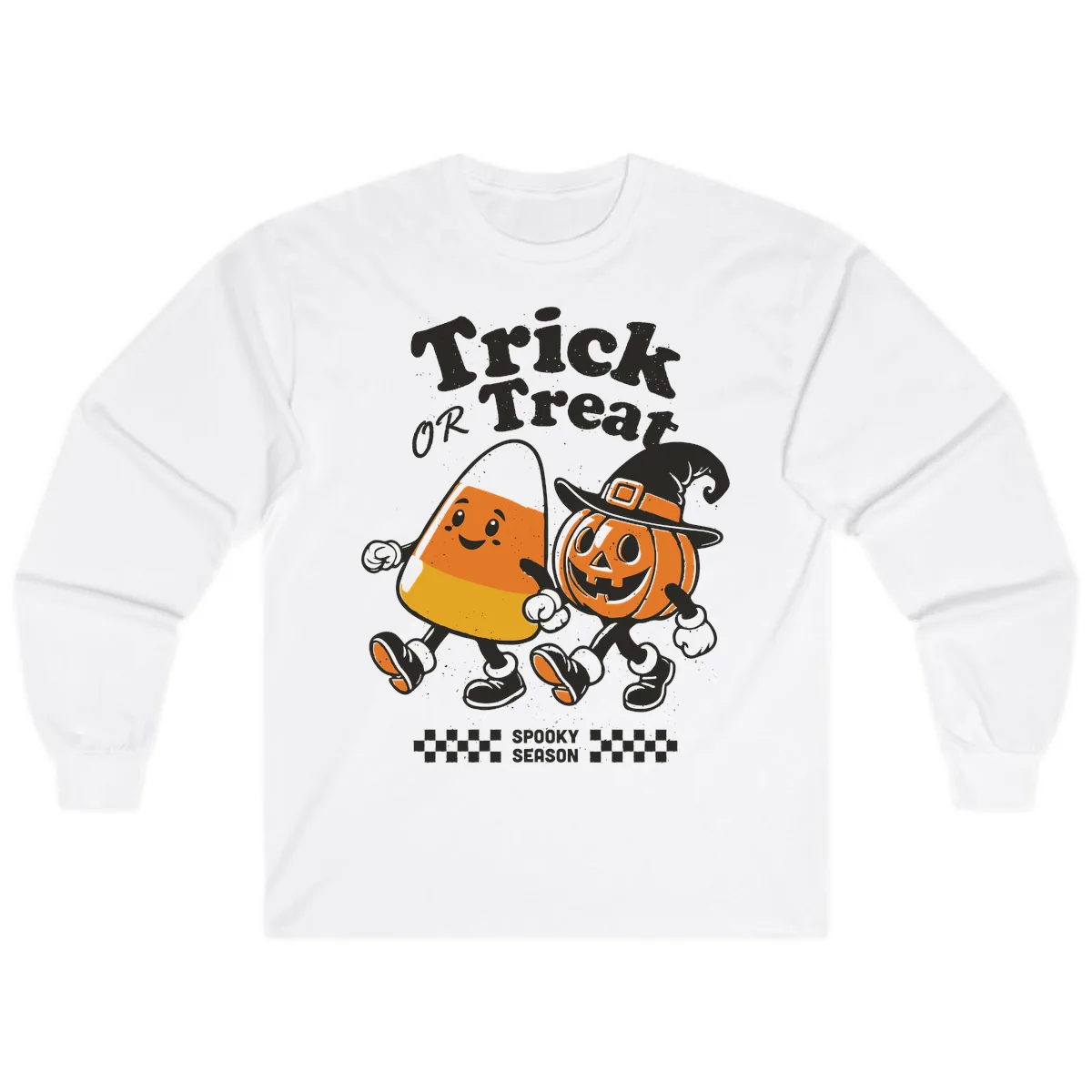 Trick Or Treat Candy Corn Pumpkin Pals Long Sleeve in White