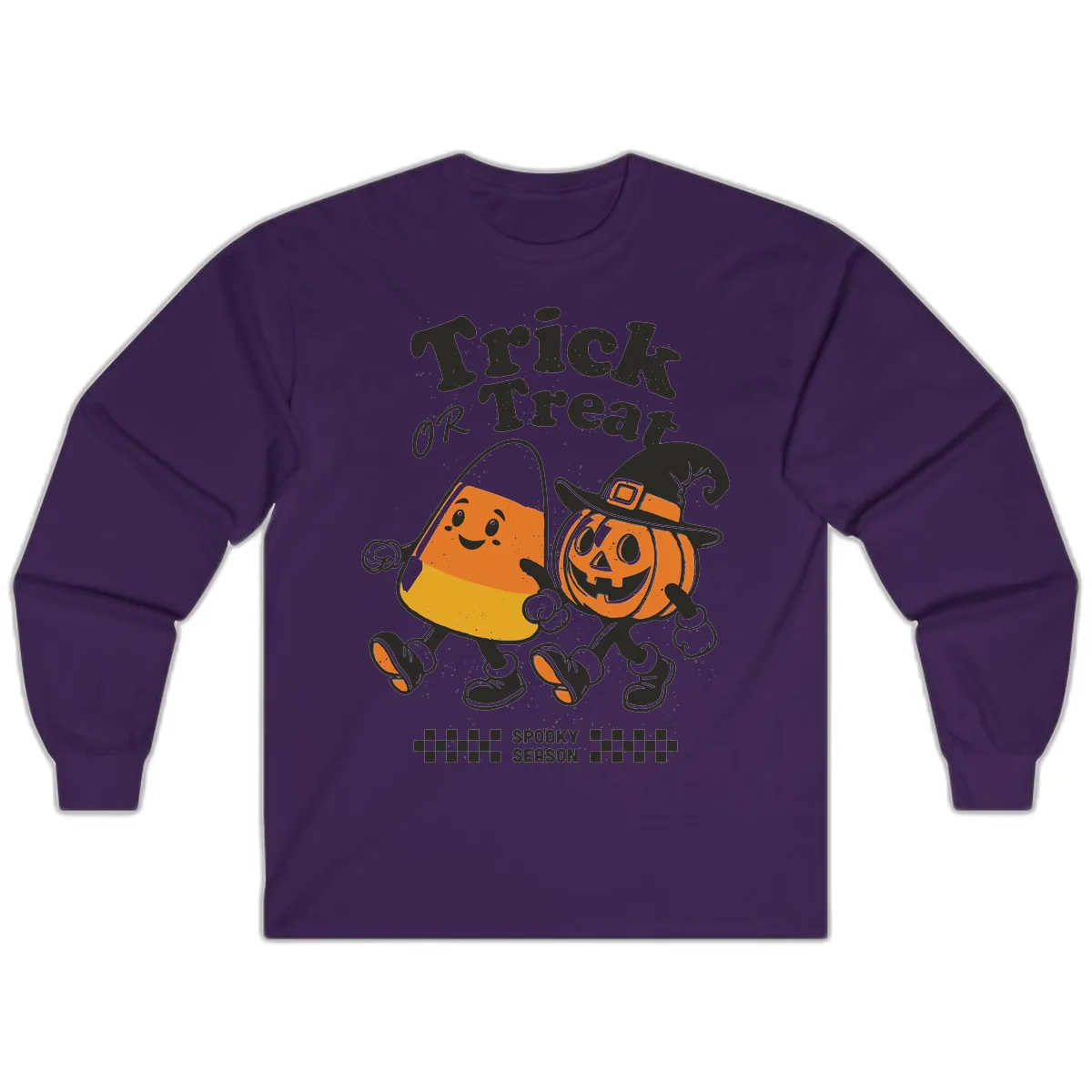 Trick Or Treat Candy Corn Pumpkin Pals Long Sleeve in Purple