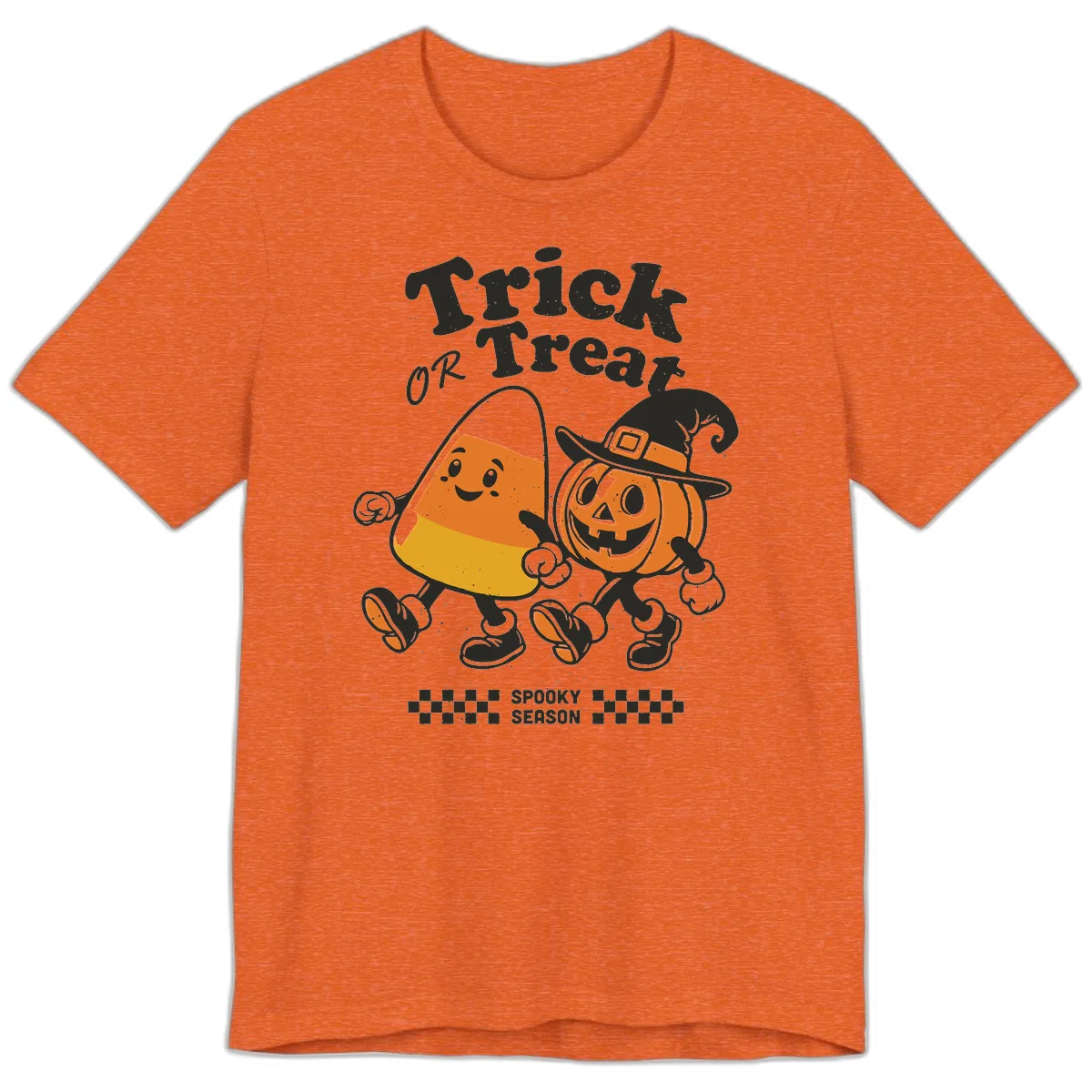 Trick Or Treat Candy Corn Pumpkin Pals Premium T-Shirt in Heather Orange