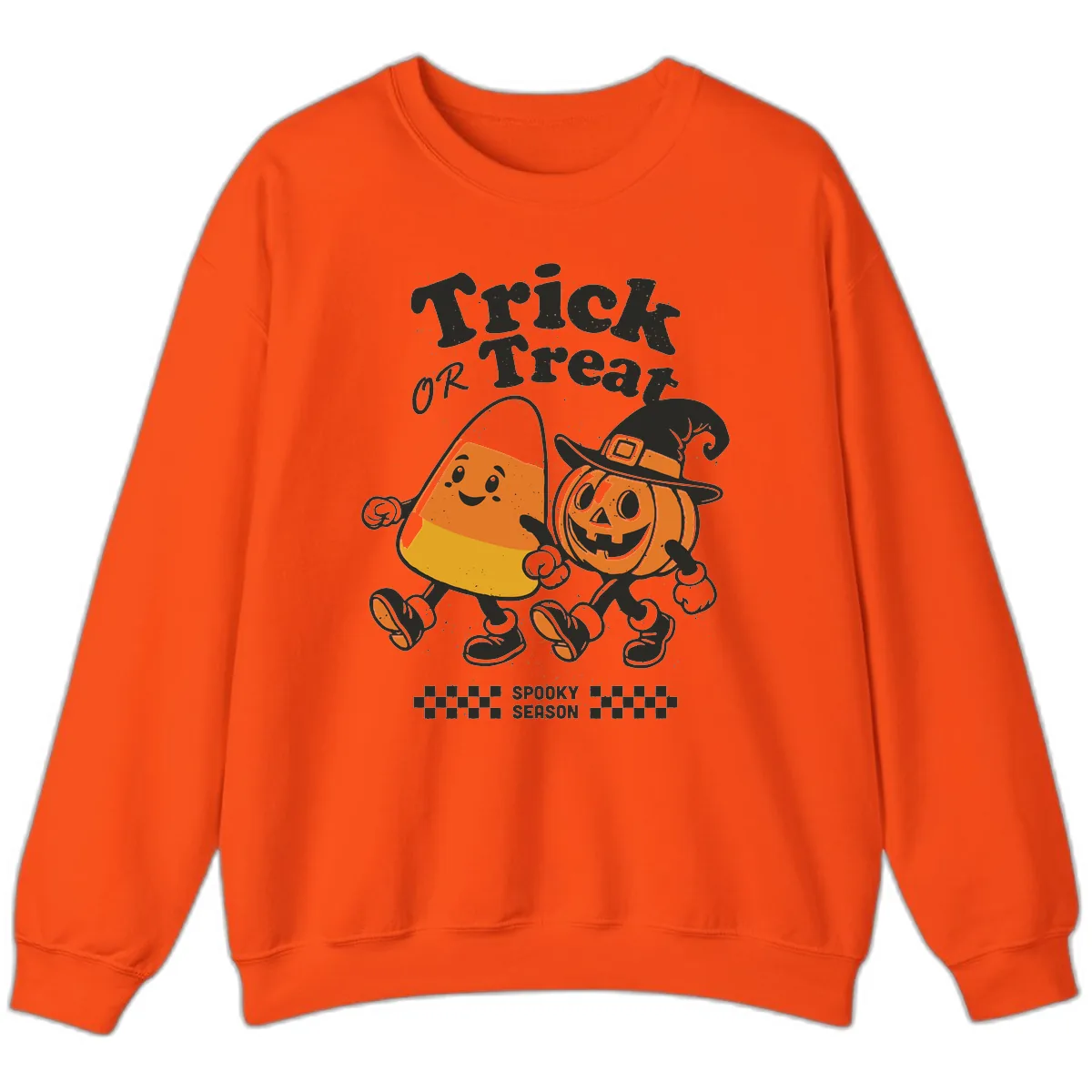 Trick Or Treat Candy Corn Pumpkin Pals Sweatshirt in Orange