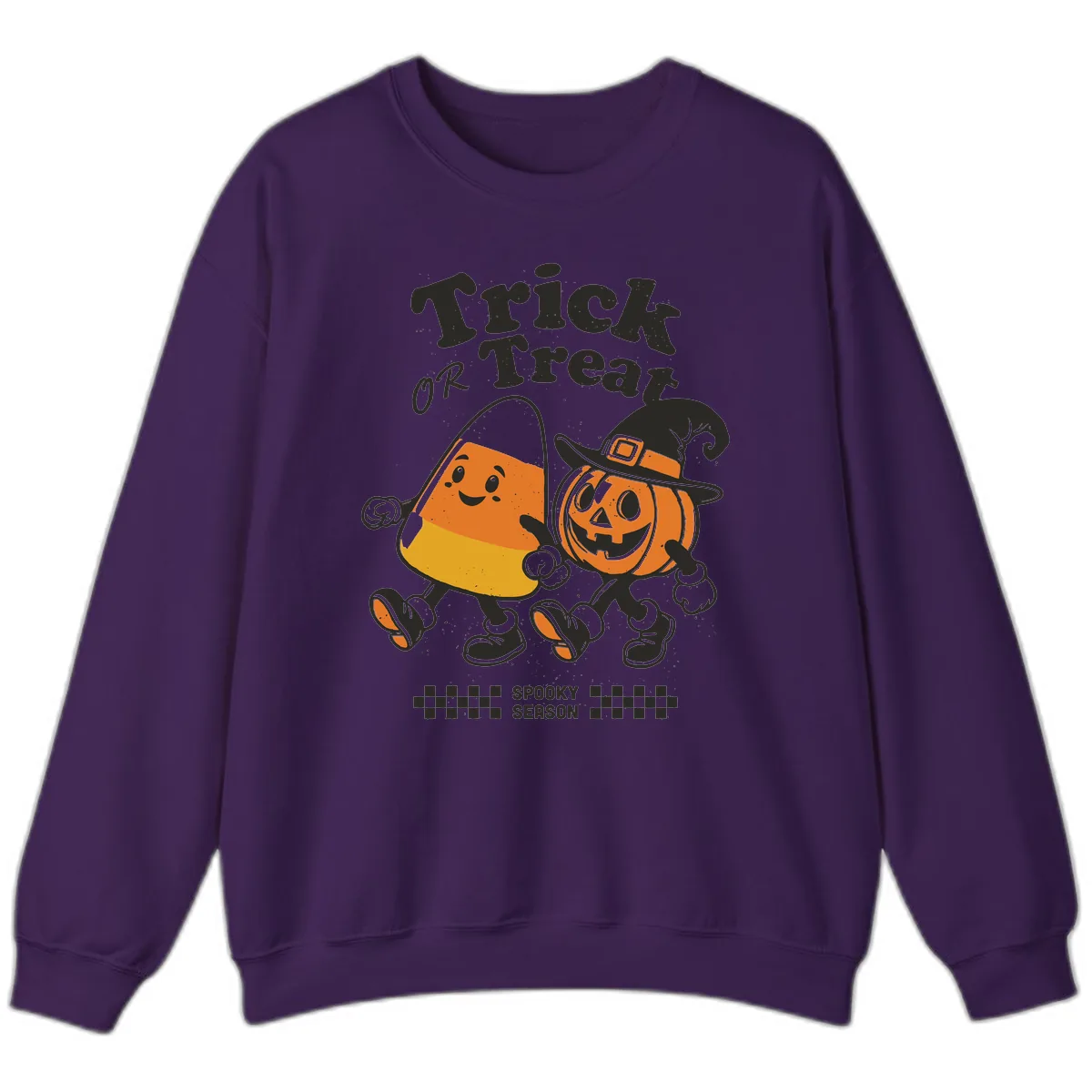 Trick Or Treat Candy Corn Pumpkin Pals Sweatshirt in Purple