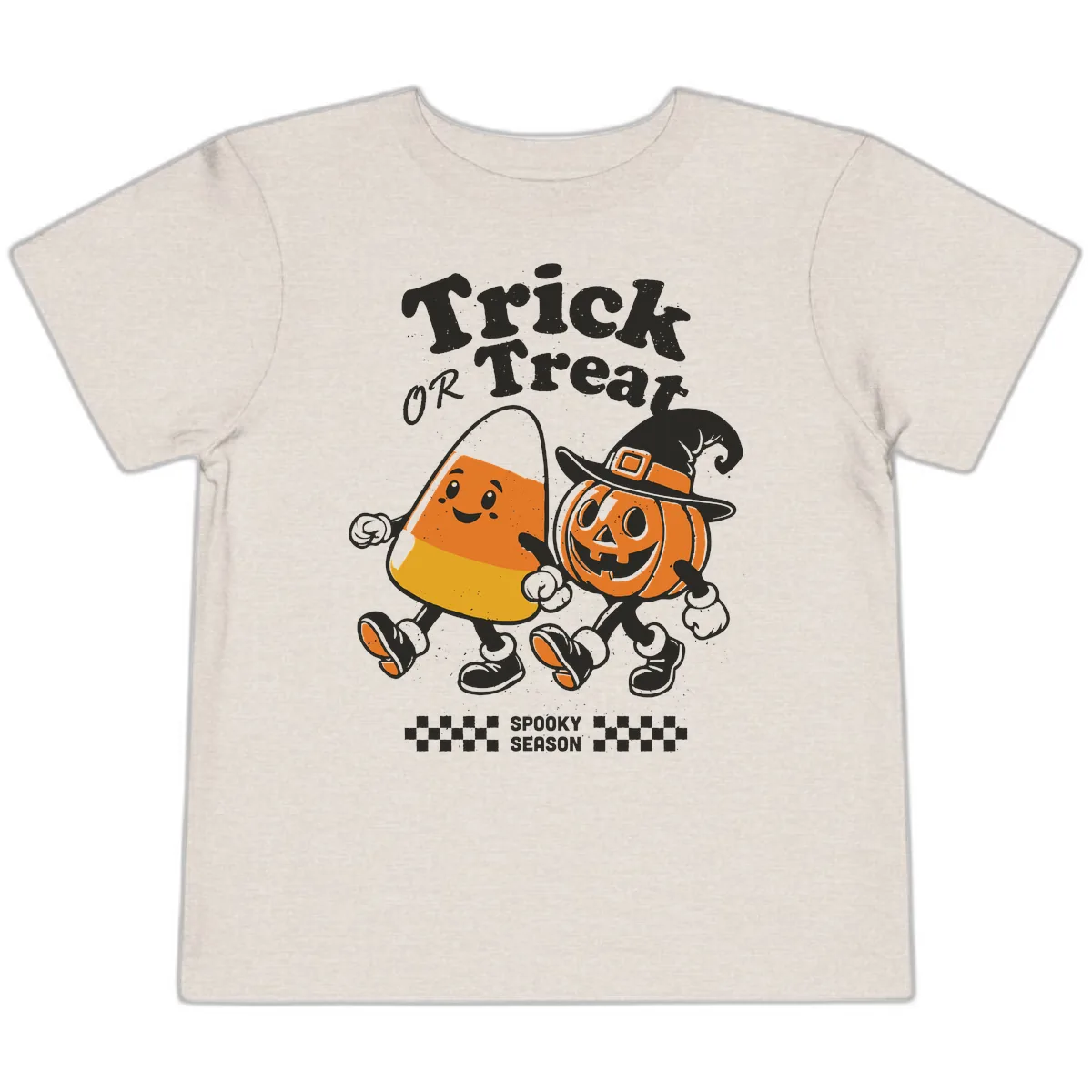 Trick Or Treat Candy Corn Pumpkin Pals Toddler T-Shirt in Heather Dust