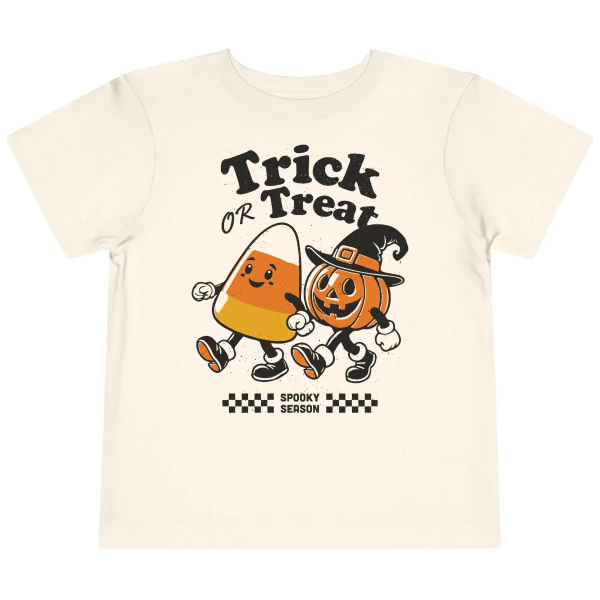 Trick Or Treat Candy Corn Pumpkin Pals Toddler T-Shirt in Natural