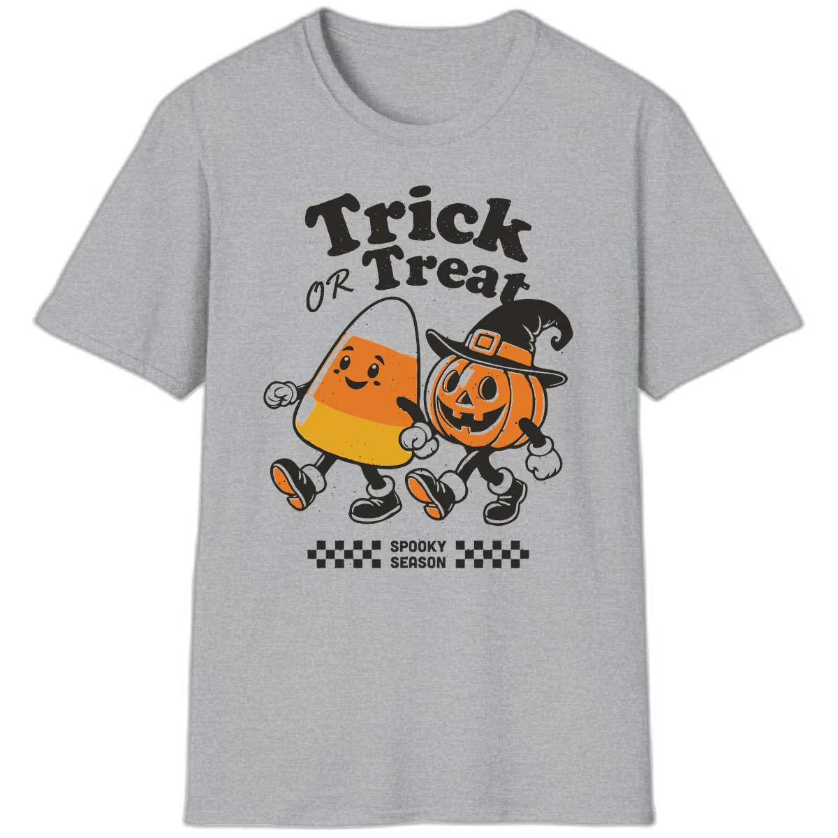 Trick Or Treat Candy Corn Pumpkin Pals T-Shirt in Sport Grey