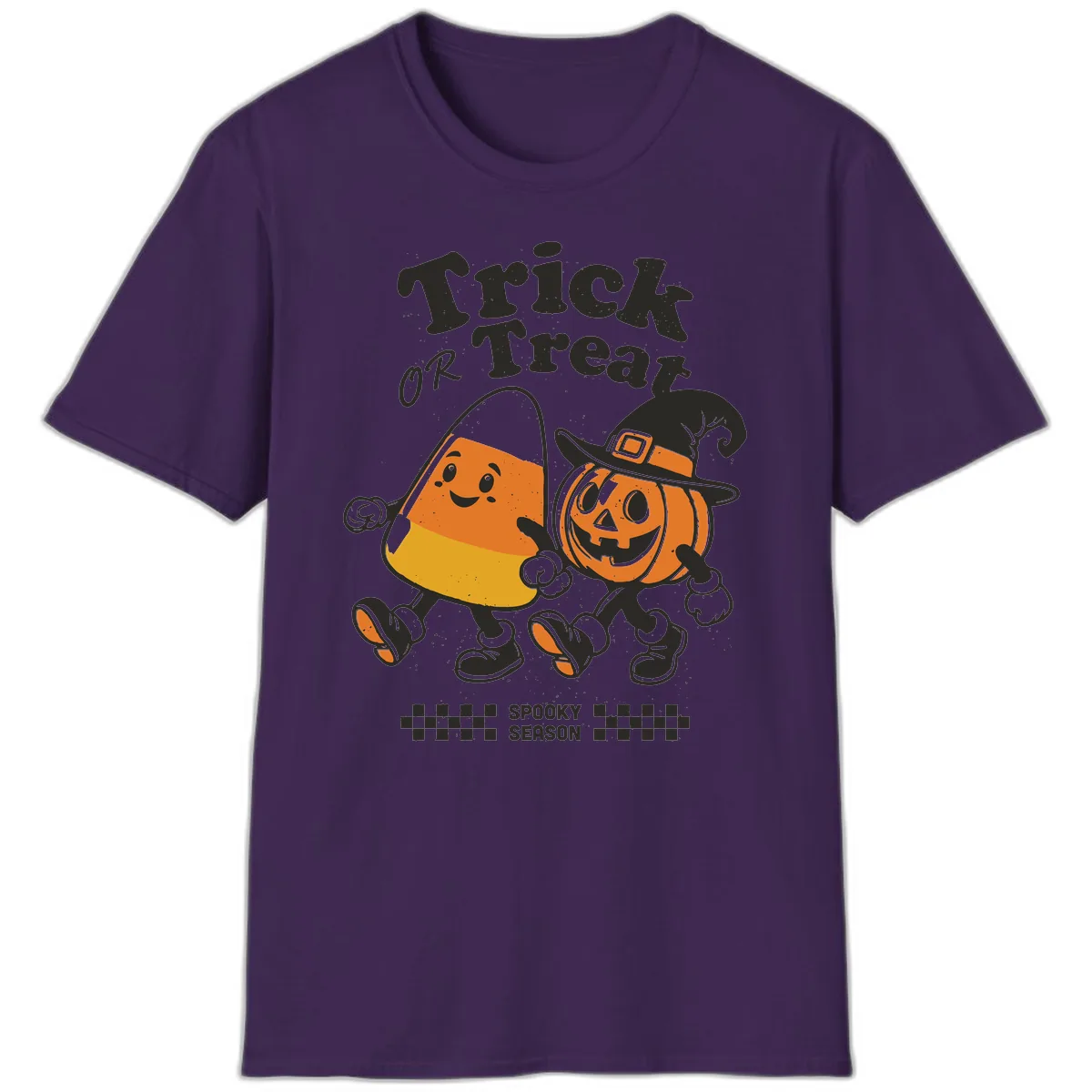 Trick Or Treat Candy Corn Pumpkin Pals T-Shirt in Purple