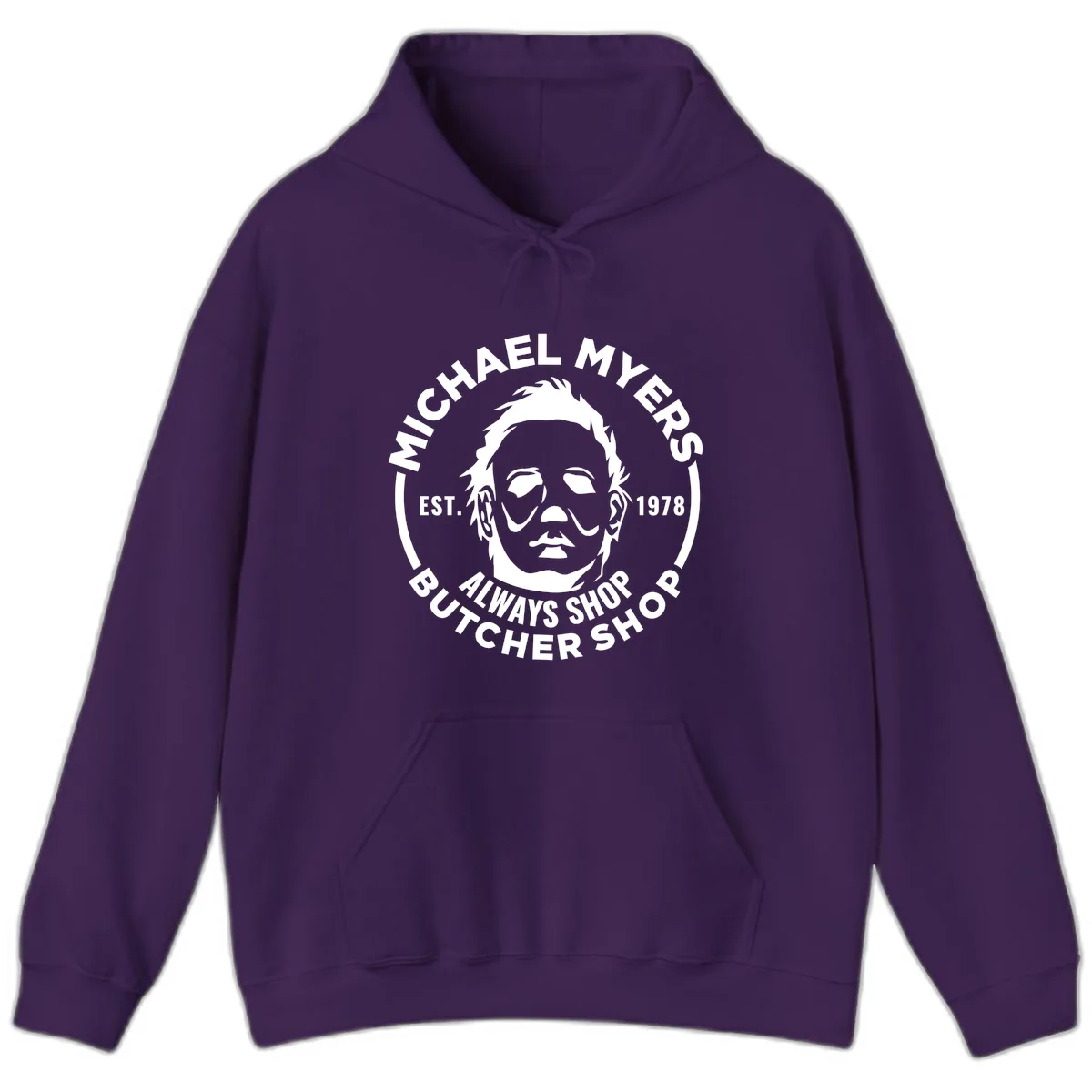 Michael Myers Butcher Shop Logo Hoodie in Purple
