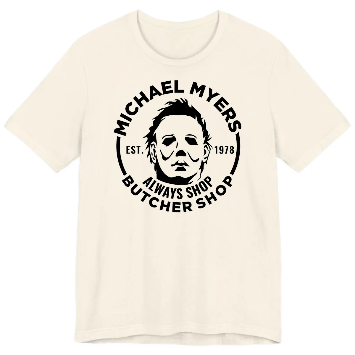 Michael Myers Butcher Shop Logo Premium T-Shirt in Natural