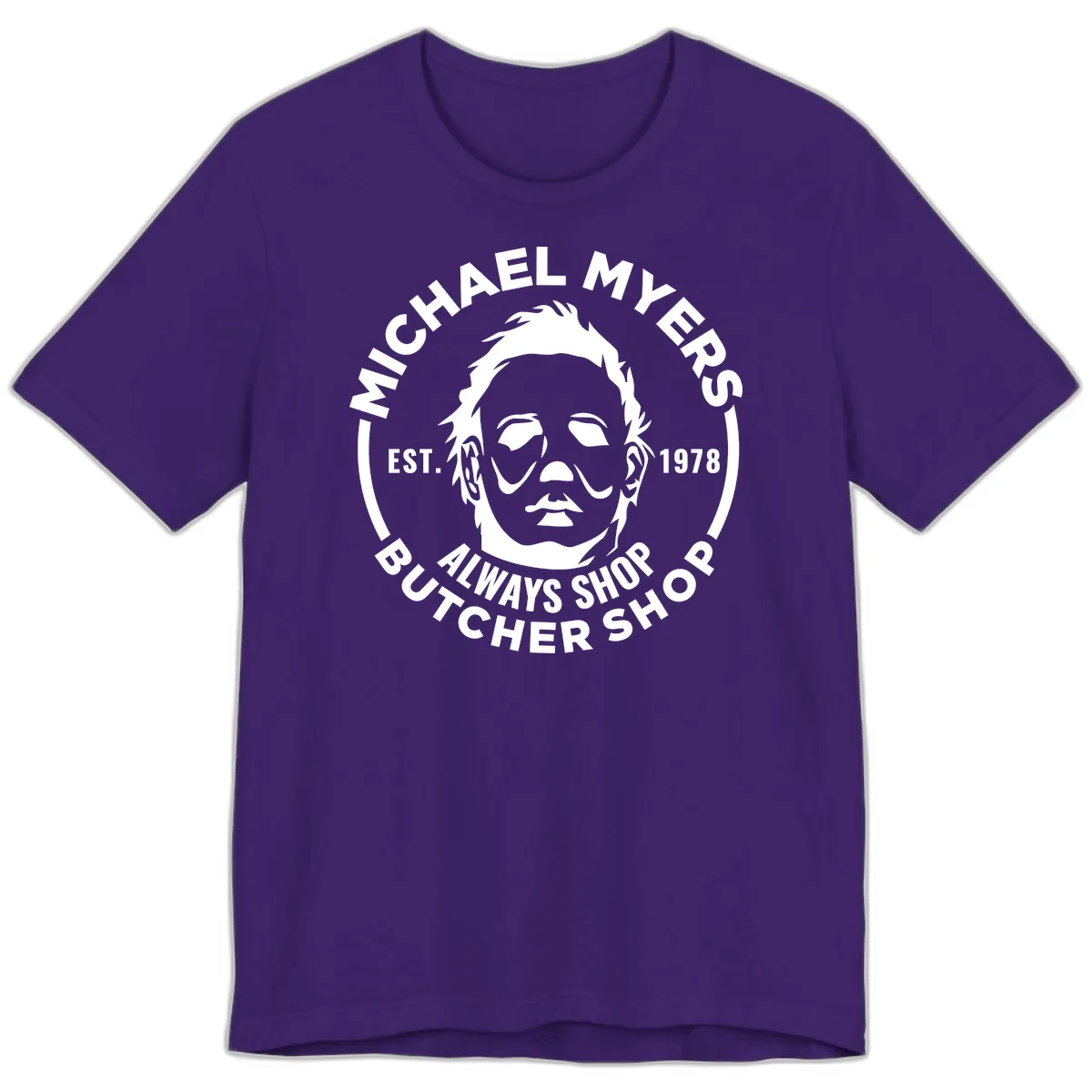 Michael Myers Butcher Shop Logo Premium T-Shirt in Team Purple