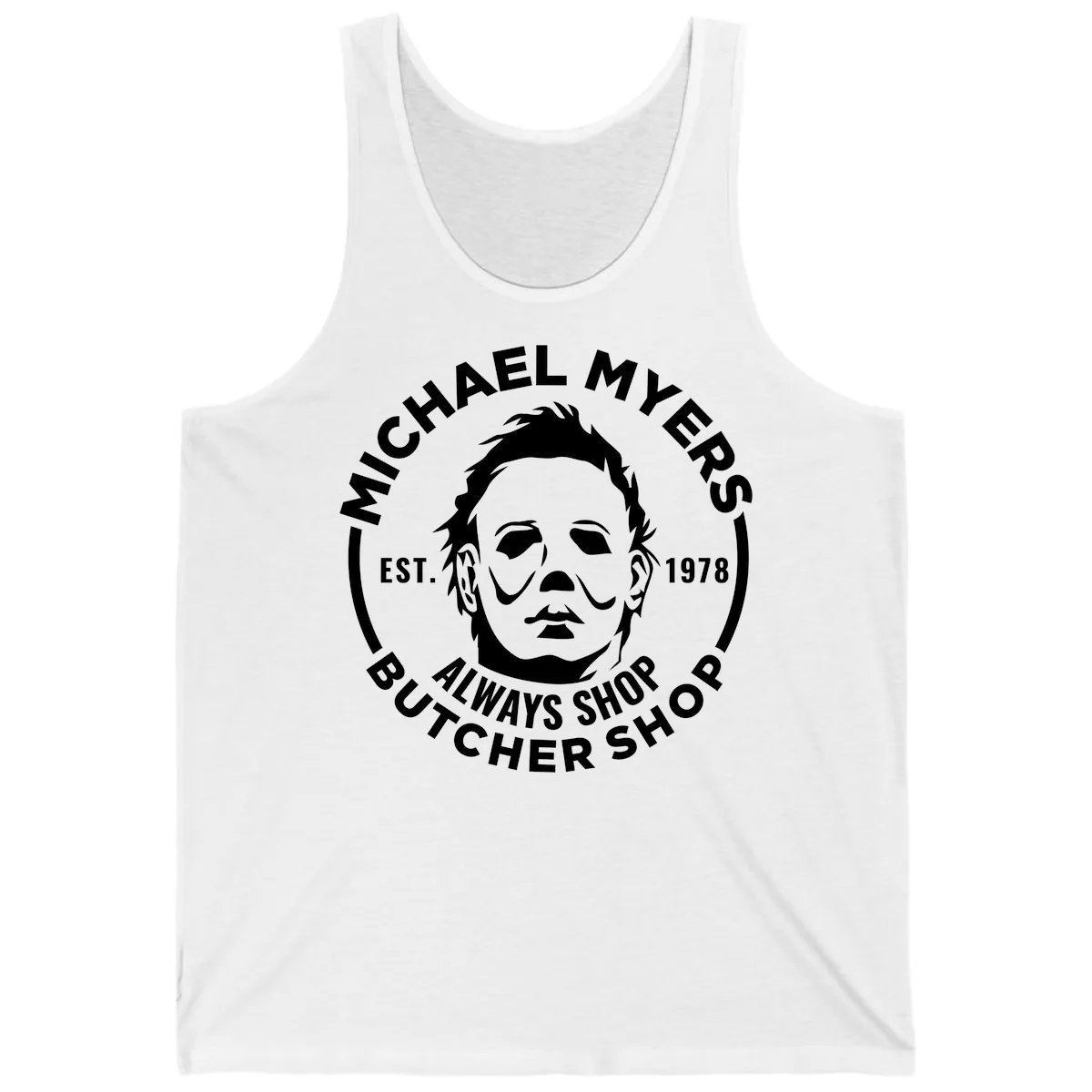 Michael Myers Butcher Shop Logo Tank in White