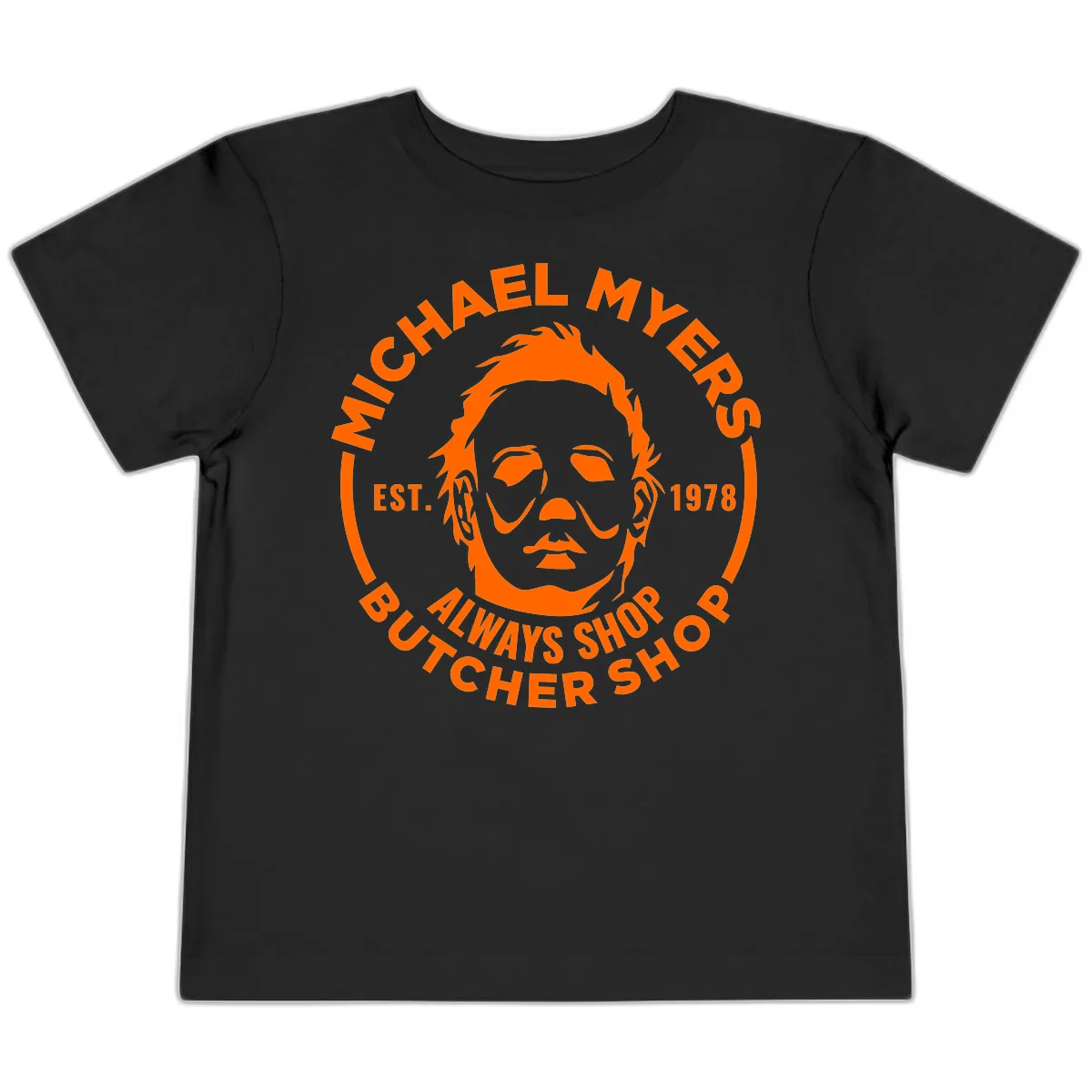 Michael Myers Butcher Shop Logo Toddler T-Shirt in Black