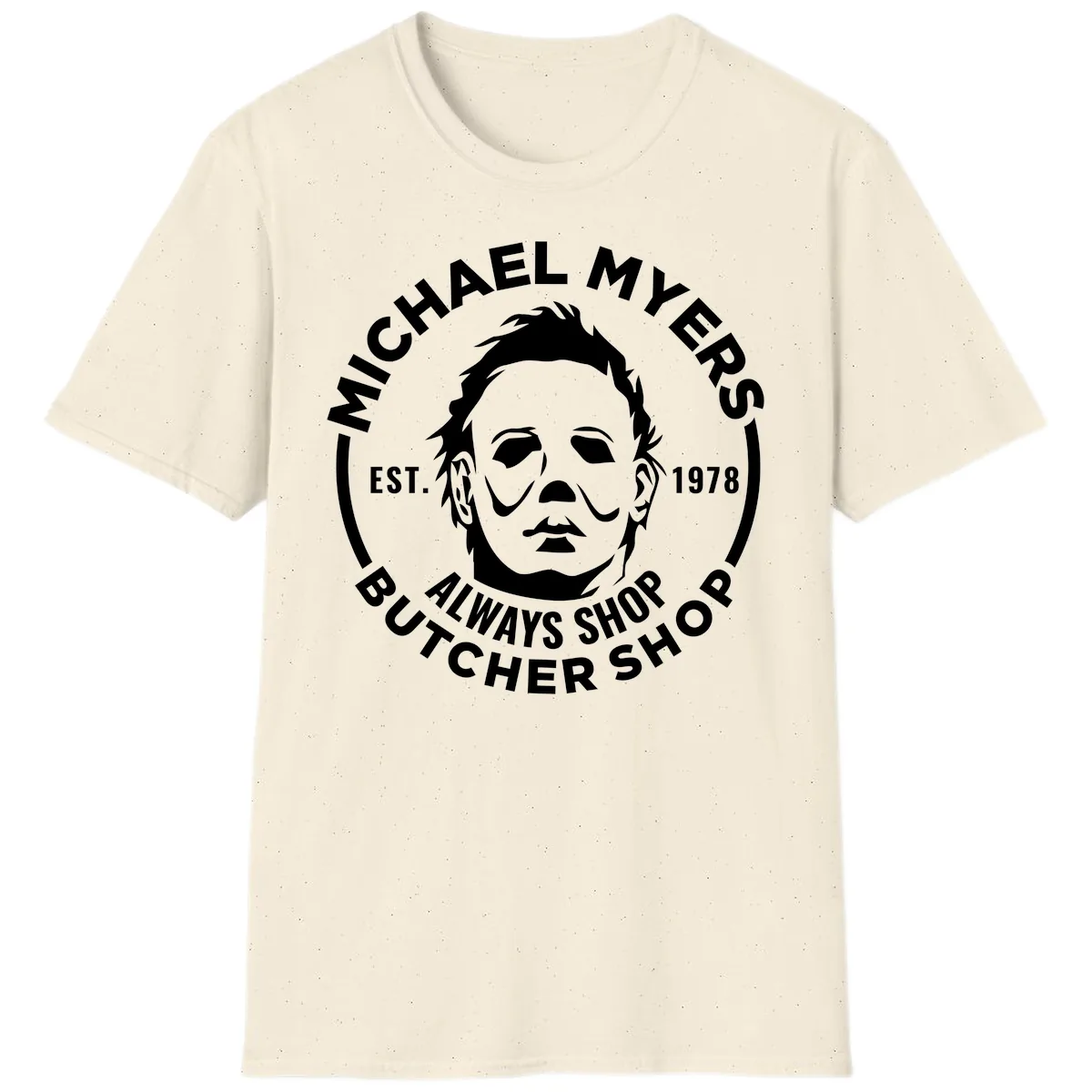 Michael Myers Butcher Shop Logo T-Shirt in Natural