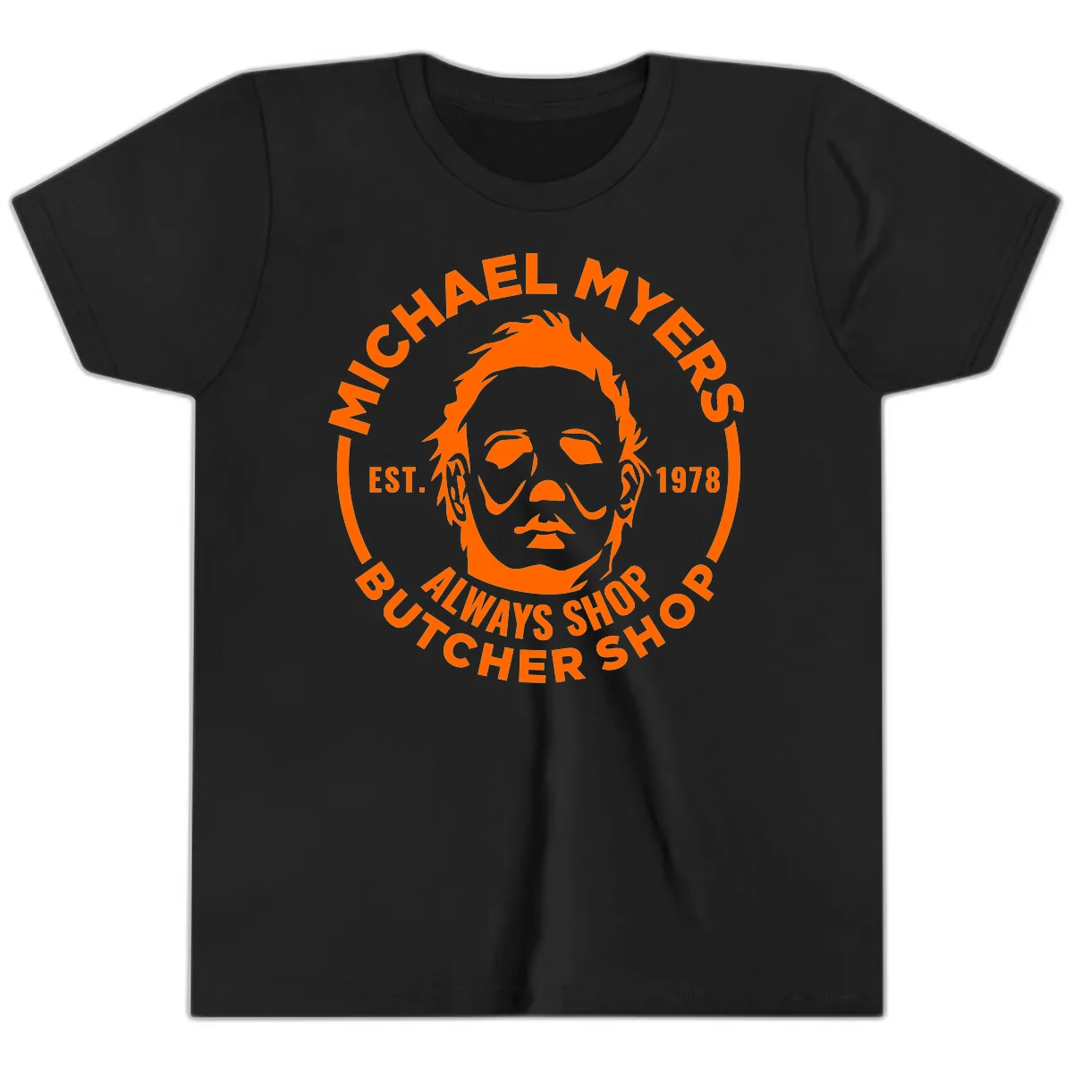 Michael Myers Butcher Shop Logo Youth T-Shirt in Black