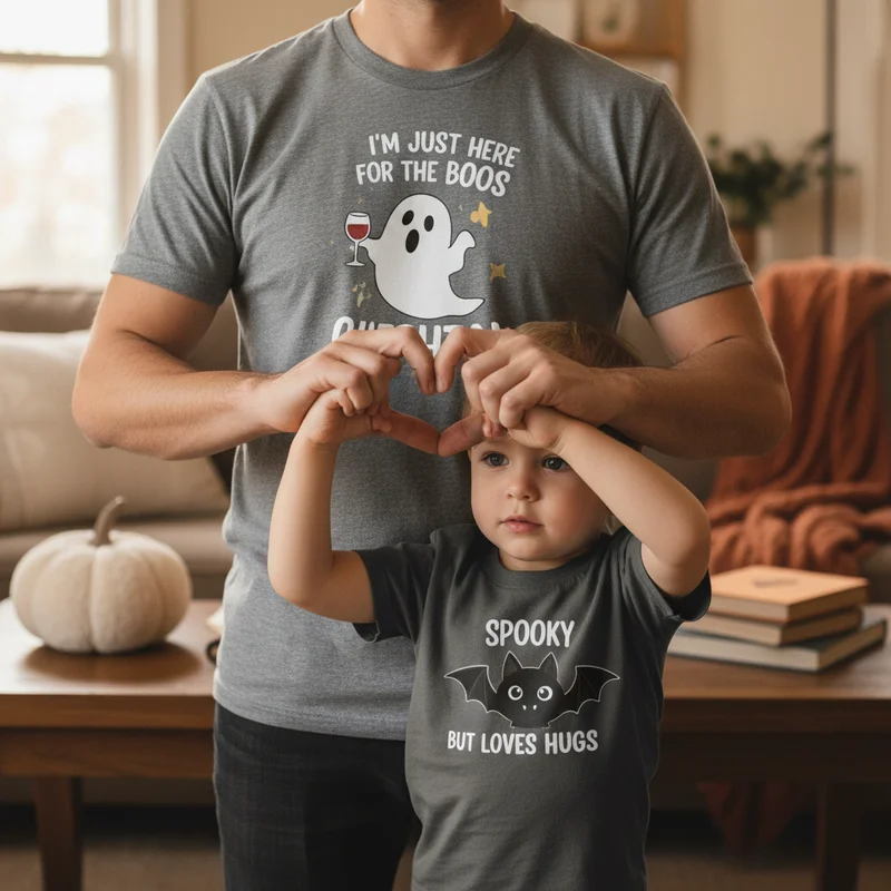 Dad-and-Kid Matching Halloween Shirts for Double the Laughs - Funny Halloween Shirts